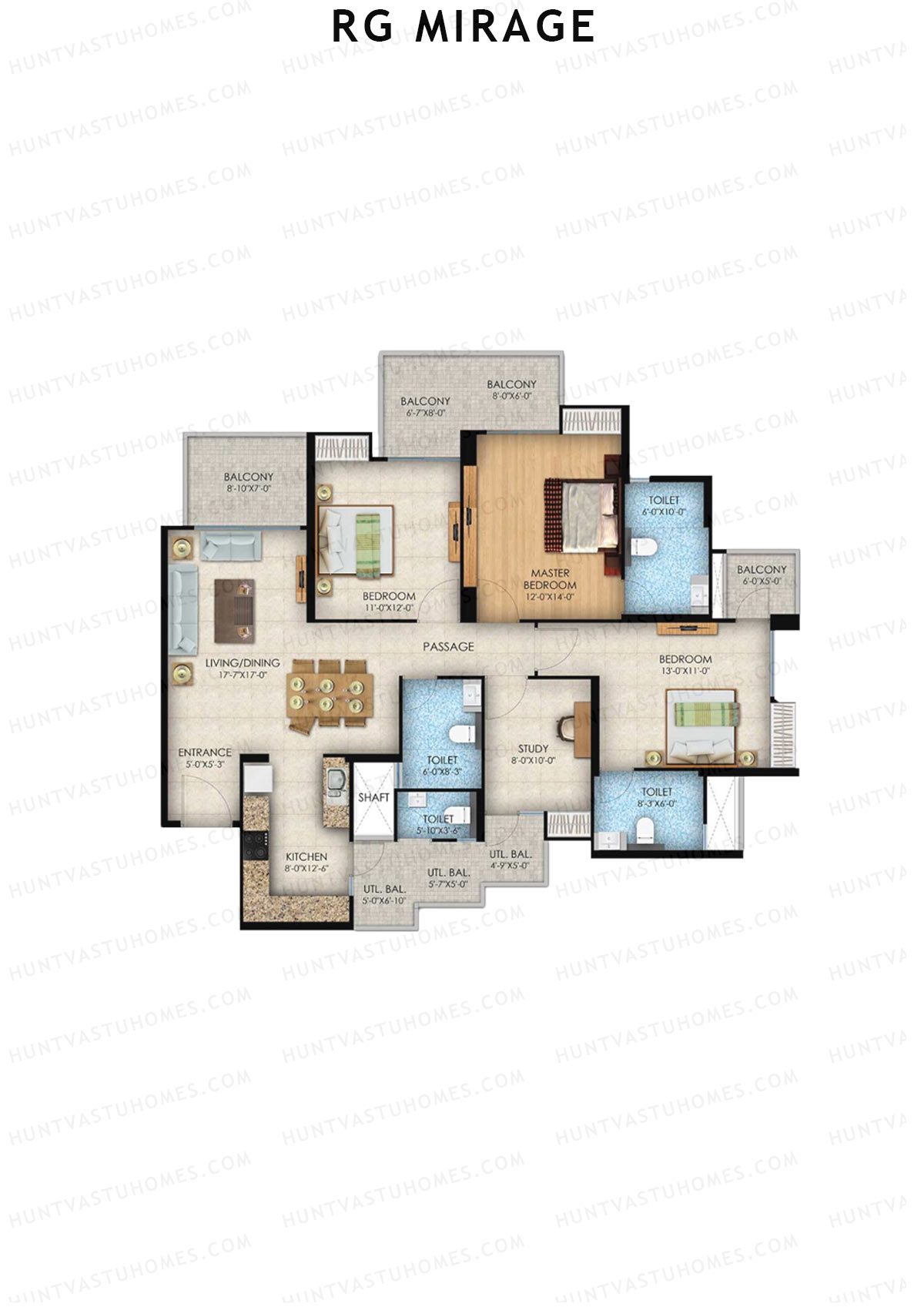 Rg Mirage Tower L Unit 6 (Type 3) Floor Plan