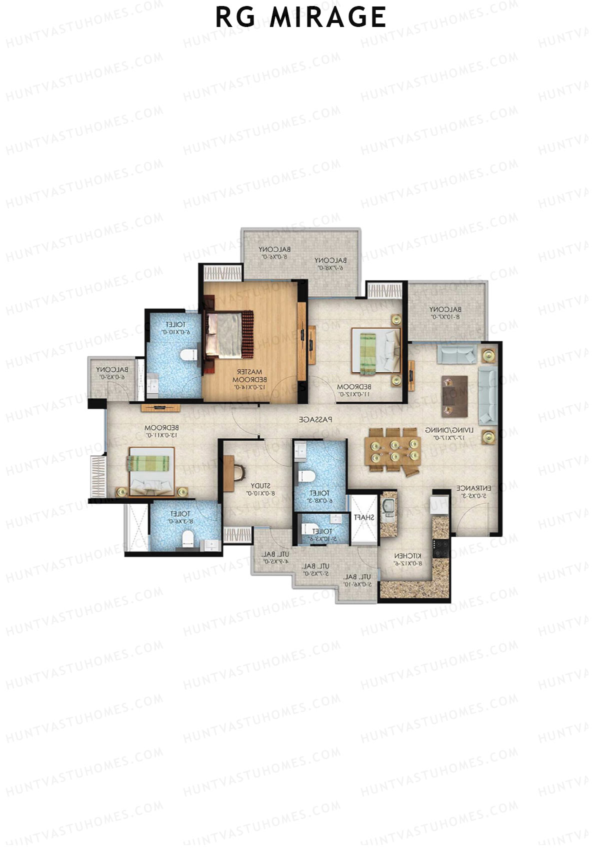 Rg Mirage Tower L Unit 7 (Type 3) Floor Plan