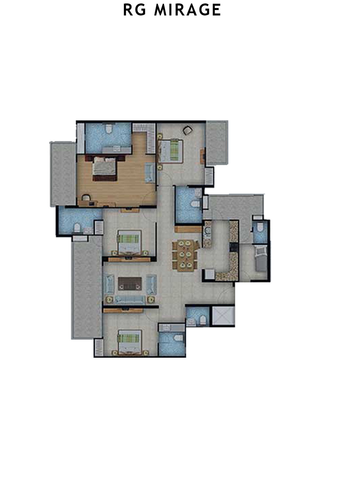Rg Mirage Tower M Unit 2 (Type 1A) Floor Plan