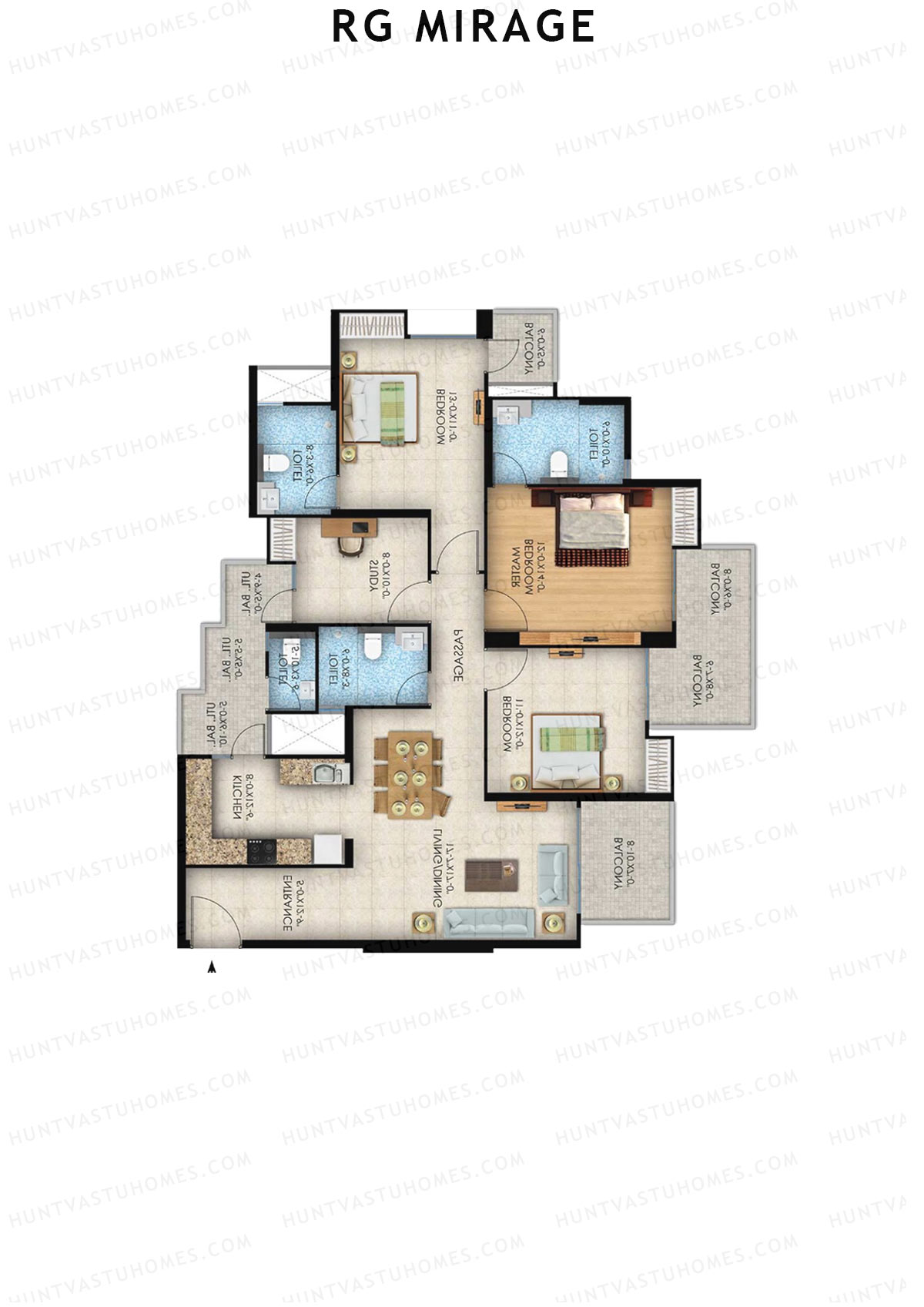 Rg Mirage Tower M Unit 3 (Type 2) Floor Plan