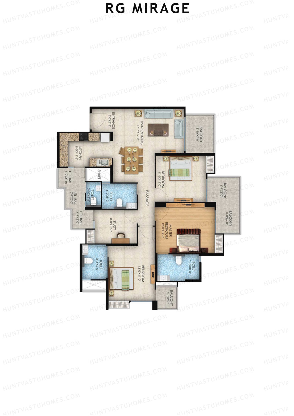 Rg Mirage Tower M Unit 4 (Type 3) Floor Plan