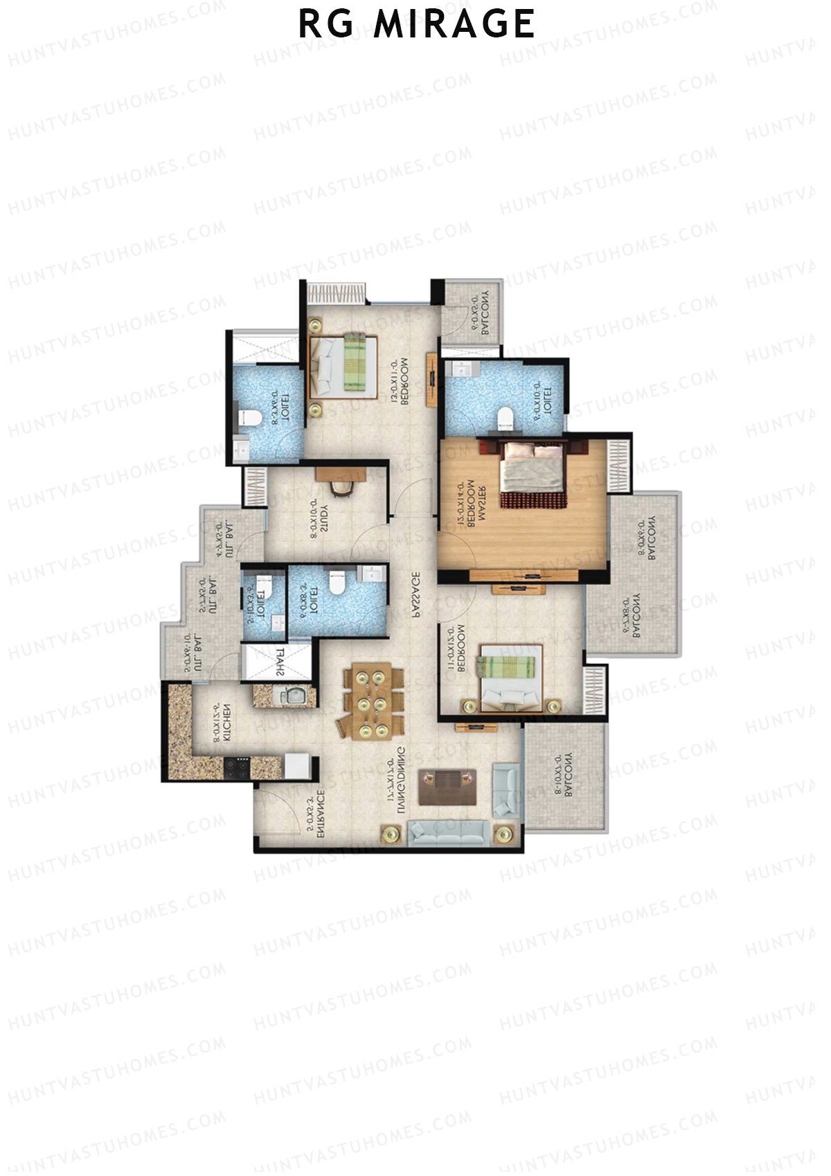 Rg Mirage Tower M Unit 5 (Type 3) Floor Plan