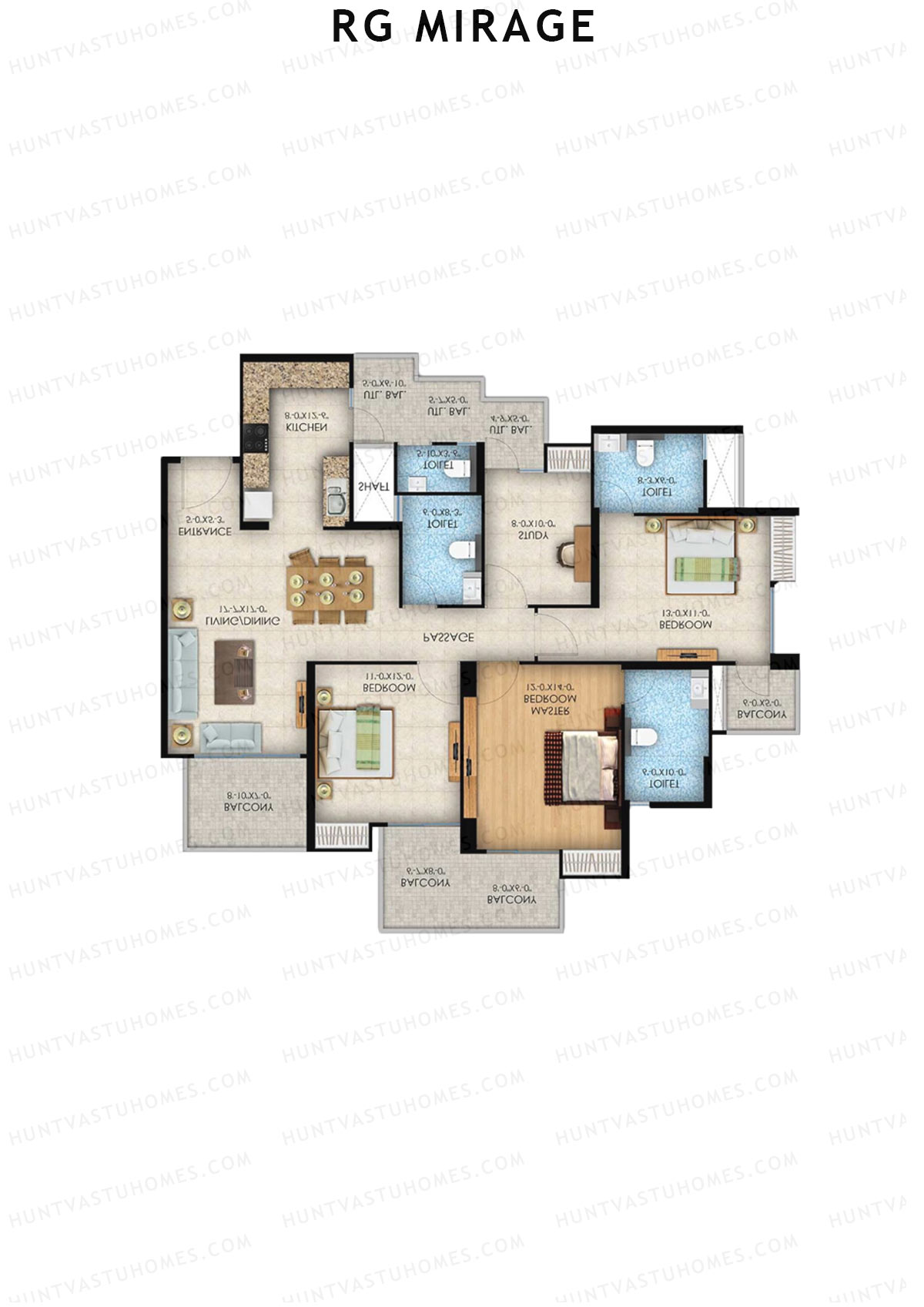 Rg Mirage Tower M Unit 6 (Type 3) Floor Plan