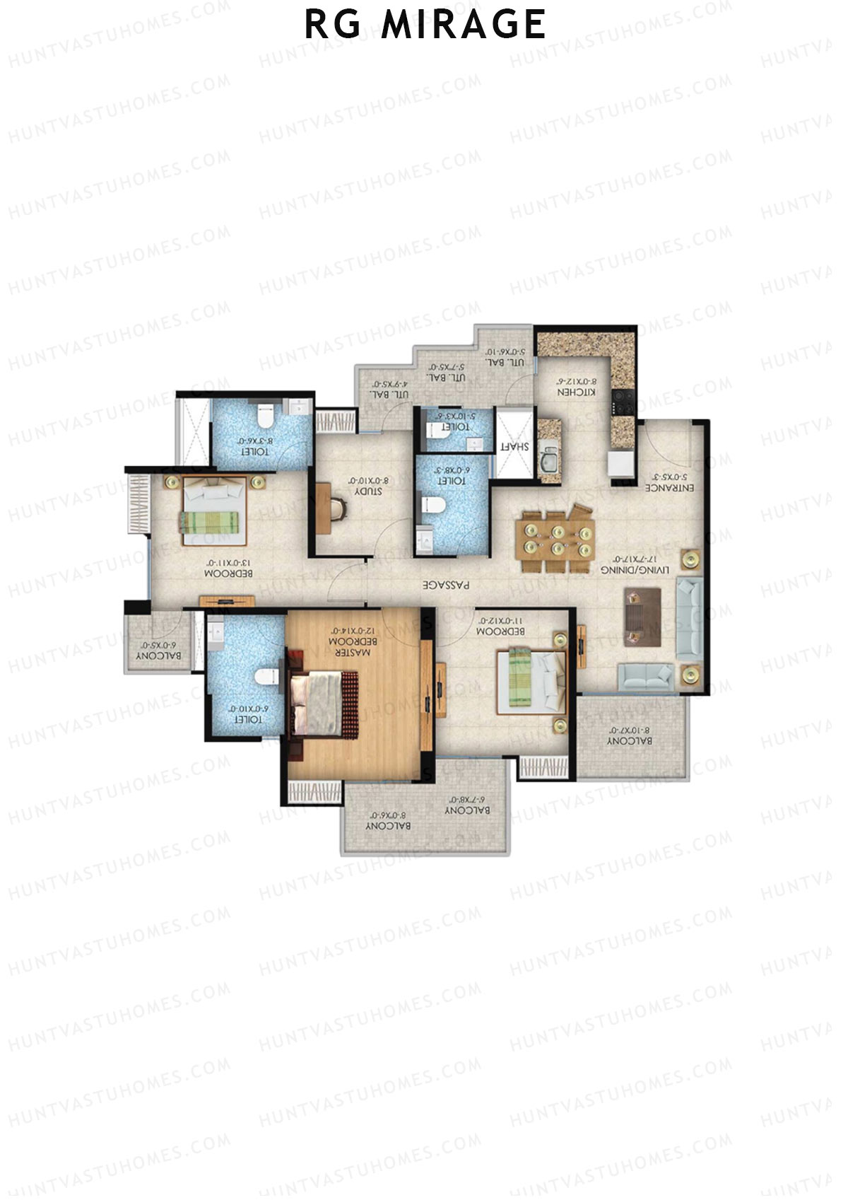 Rg Mirage Tower M Unit 7 (Type 3) Floor Plan