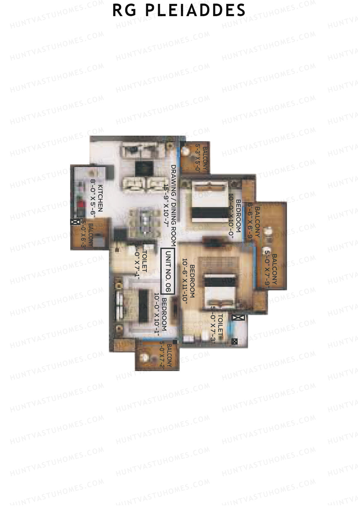 RG Pleiaddes 1 Alcyone Unit 8 (Type 1) Floor Plan