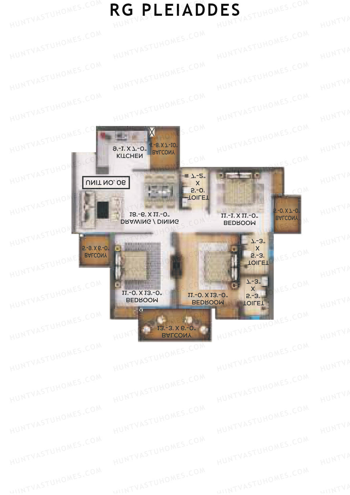 RG Pleiaddes 3 Electra Unit 1 (Type 2) Floor Plan