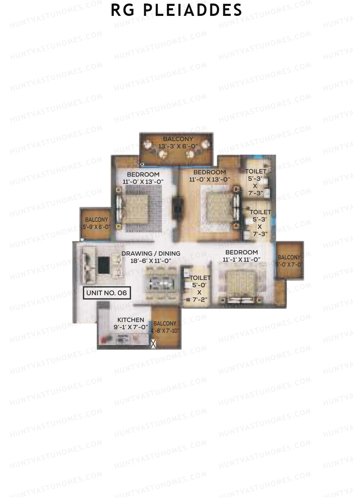 RG Pleiaddes 3 Electra Unit 6 (Type 2) Floor Plan