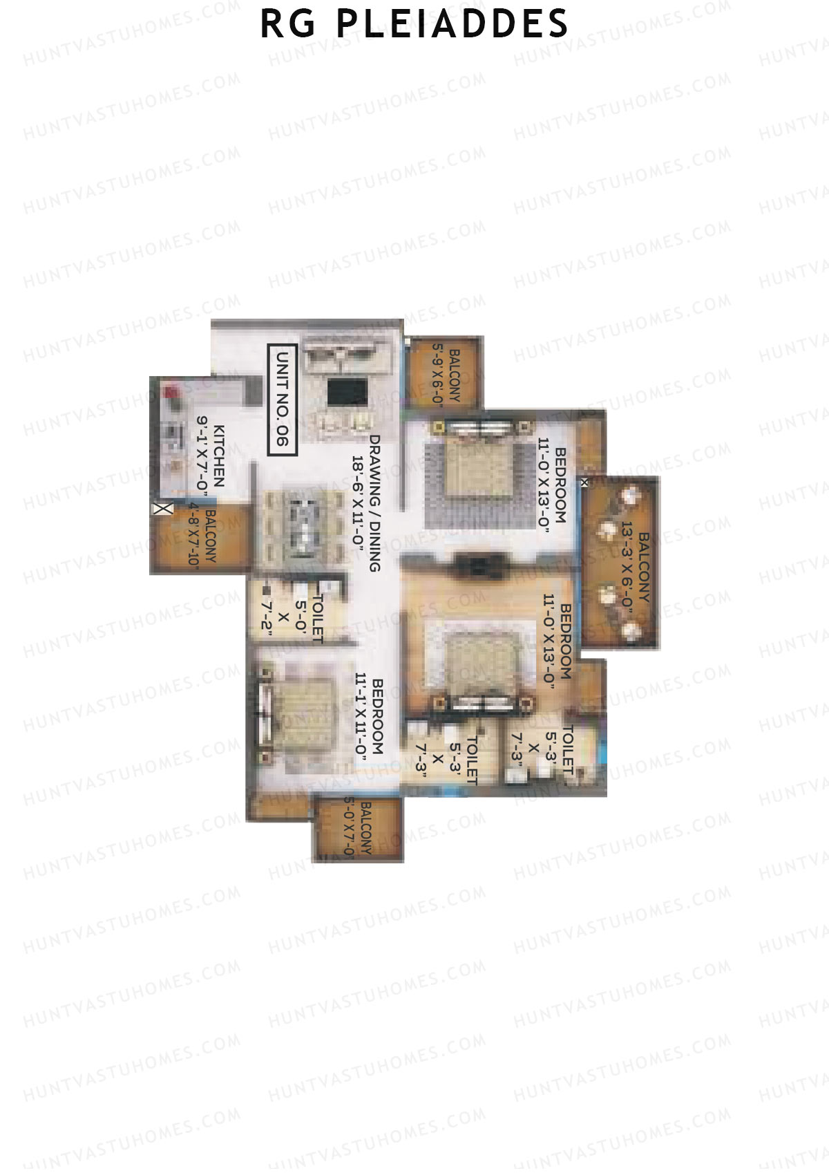 RG Pleiaddes 3 Electra Unit 8 (Type 2) Floor Plan