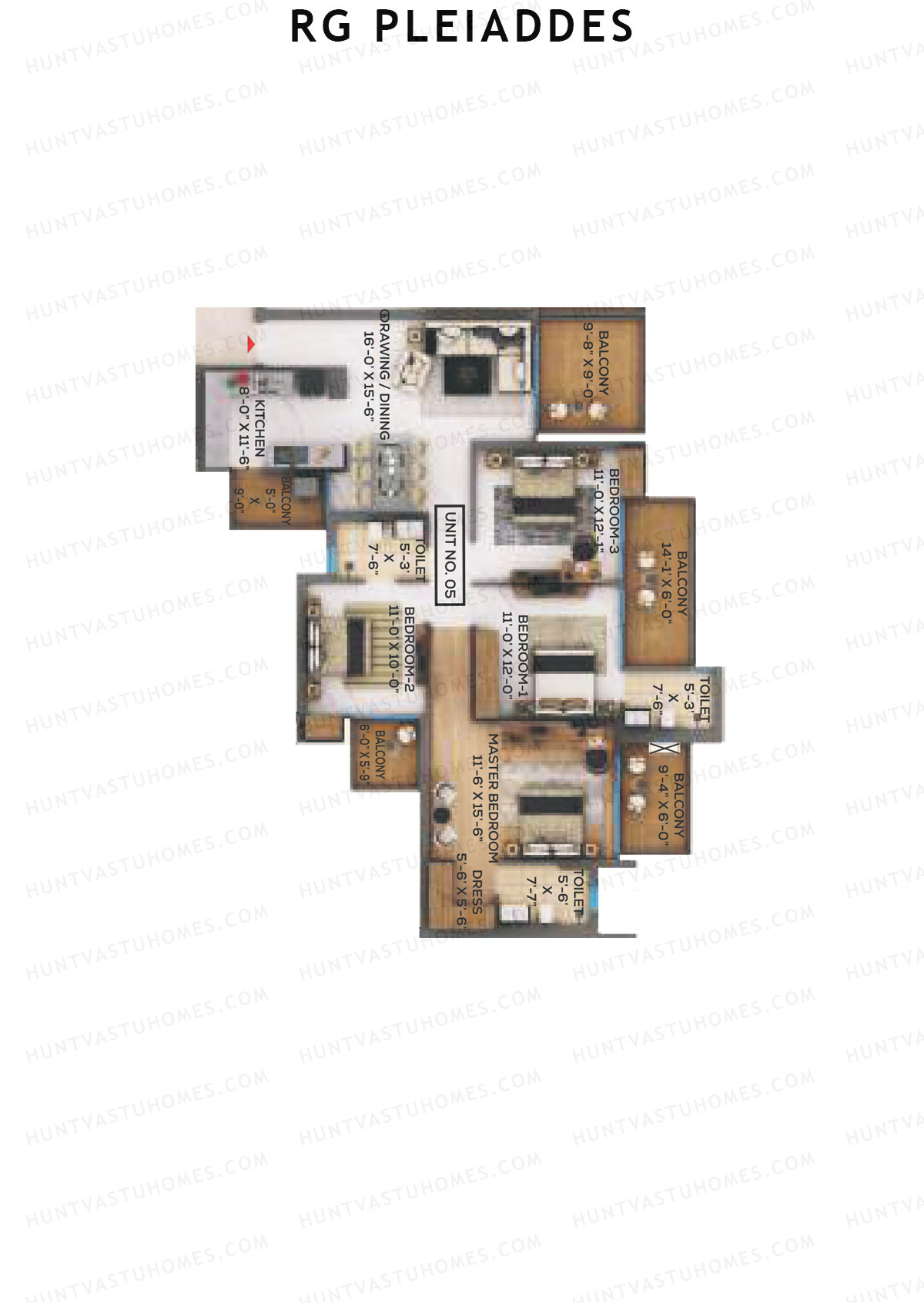 RG Pleiaddes 5 Merope Unit 2 (Type 3) Floor Plan