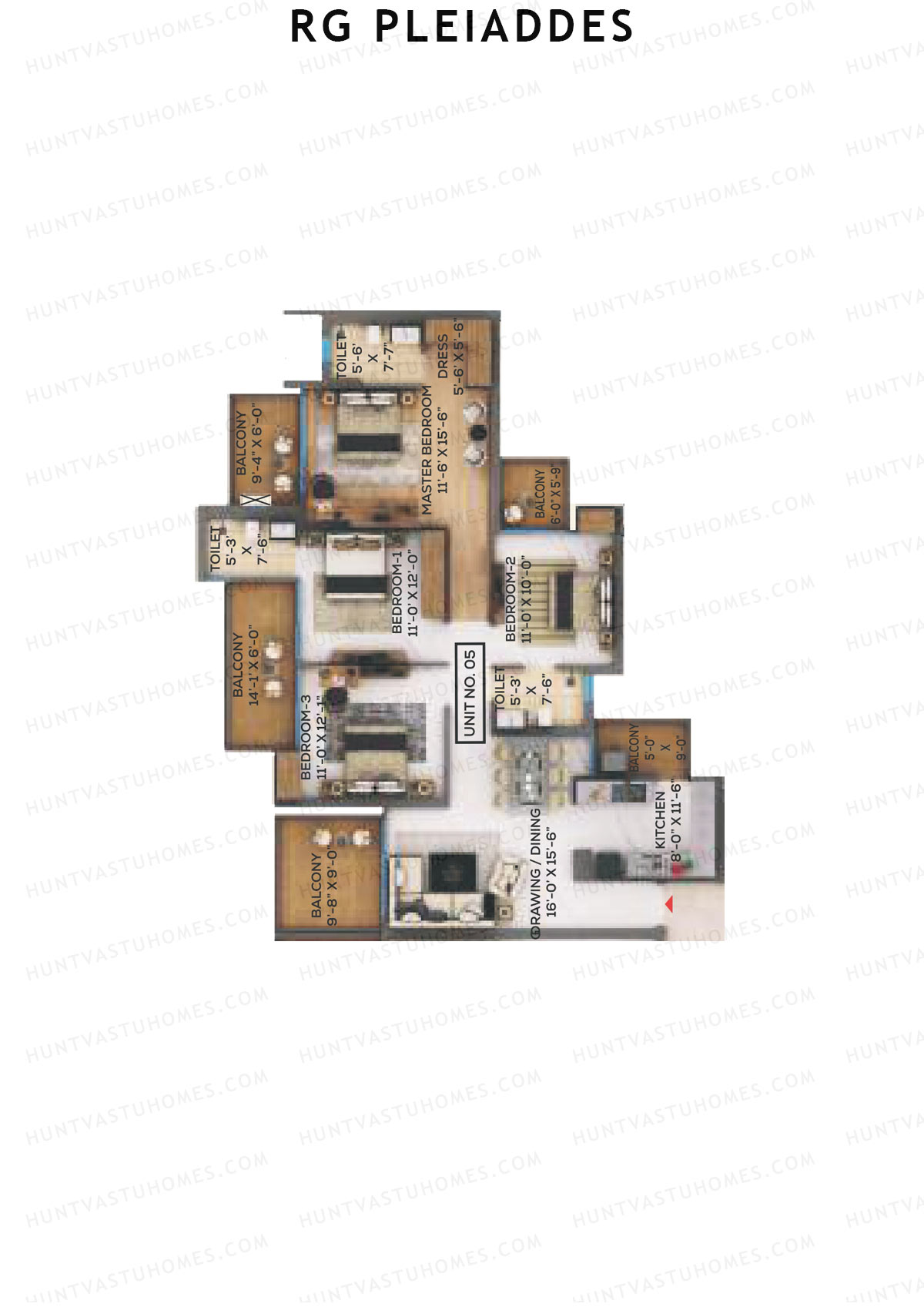 RG Pleiaddes 5 Merope Unit 4 (Type 3) Floor Plan
