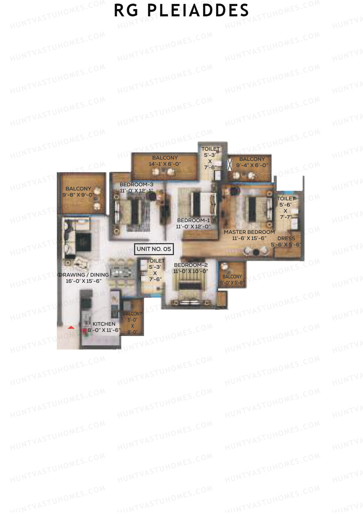 RG Pleiaddes 5 Merope Unit 6 (Type 3) Floor Plan