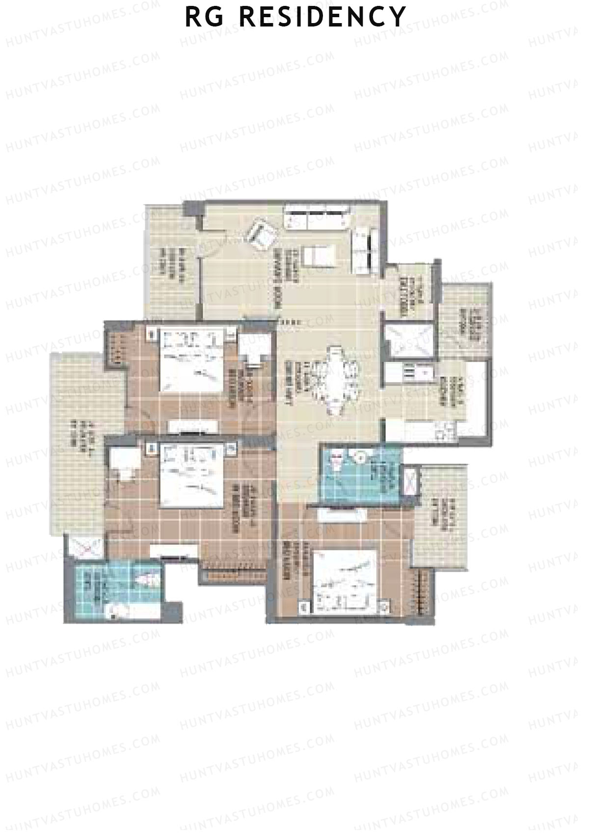 RG Residency Tower A Unit 5 (Type 8) Floor Plan