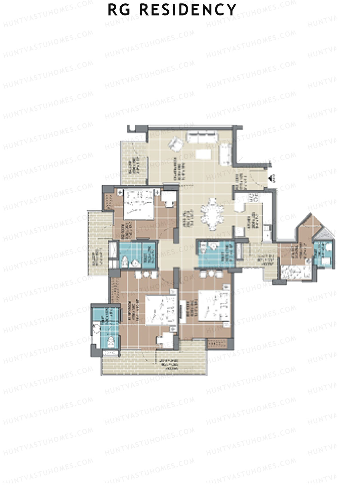 RG Residency Tower B Unit 3 (Type 9) Floor Plan