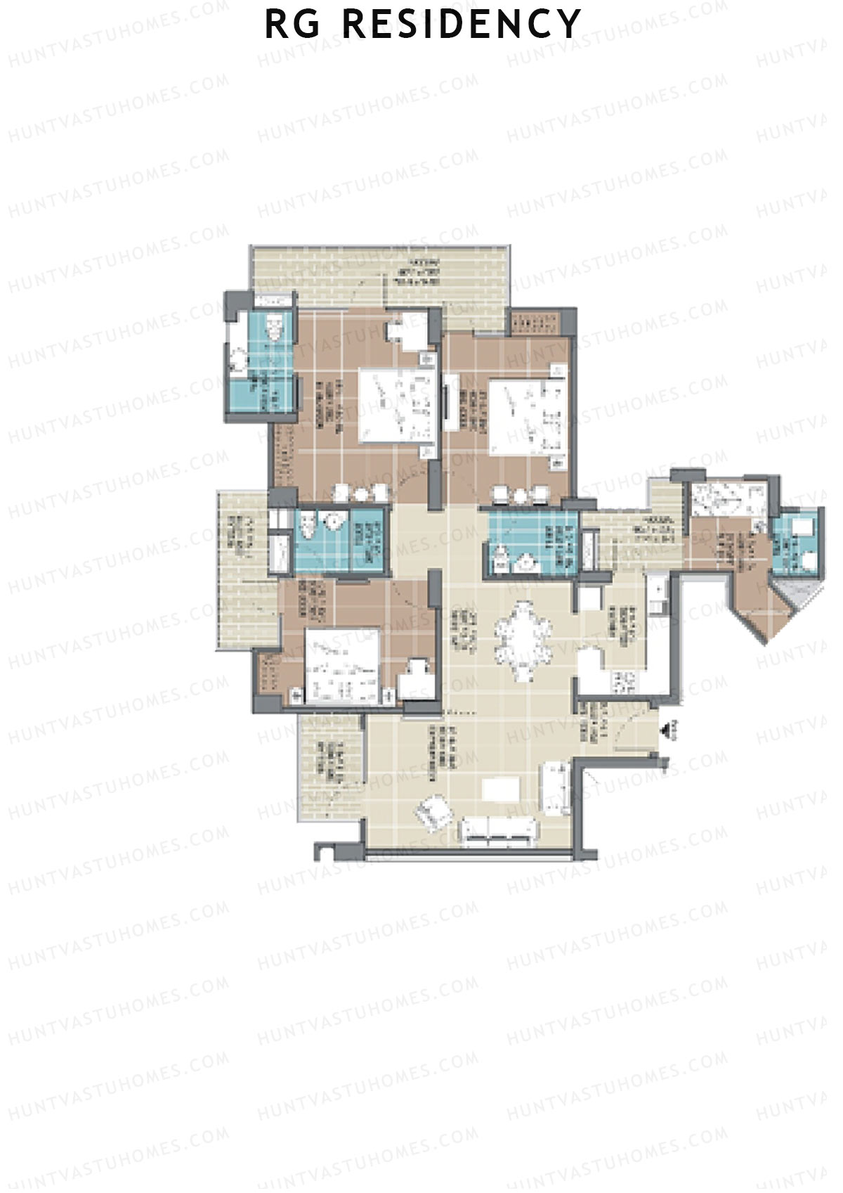RG Residency Tower B Unit 4 (Type 9) Floor Plan