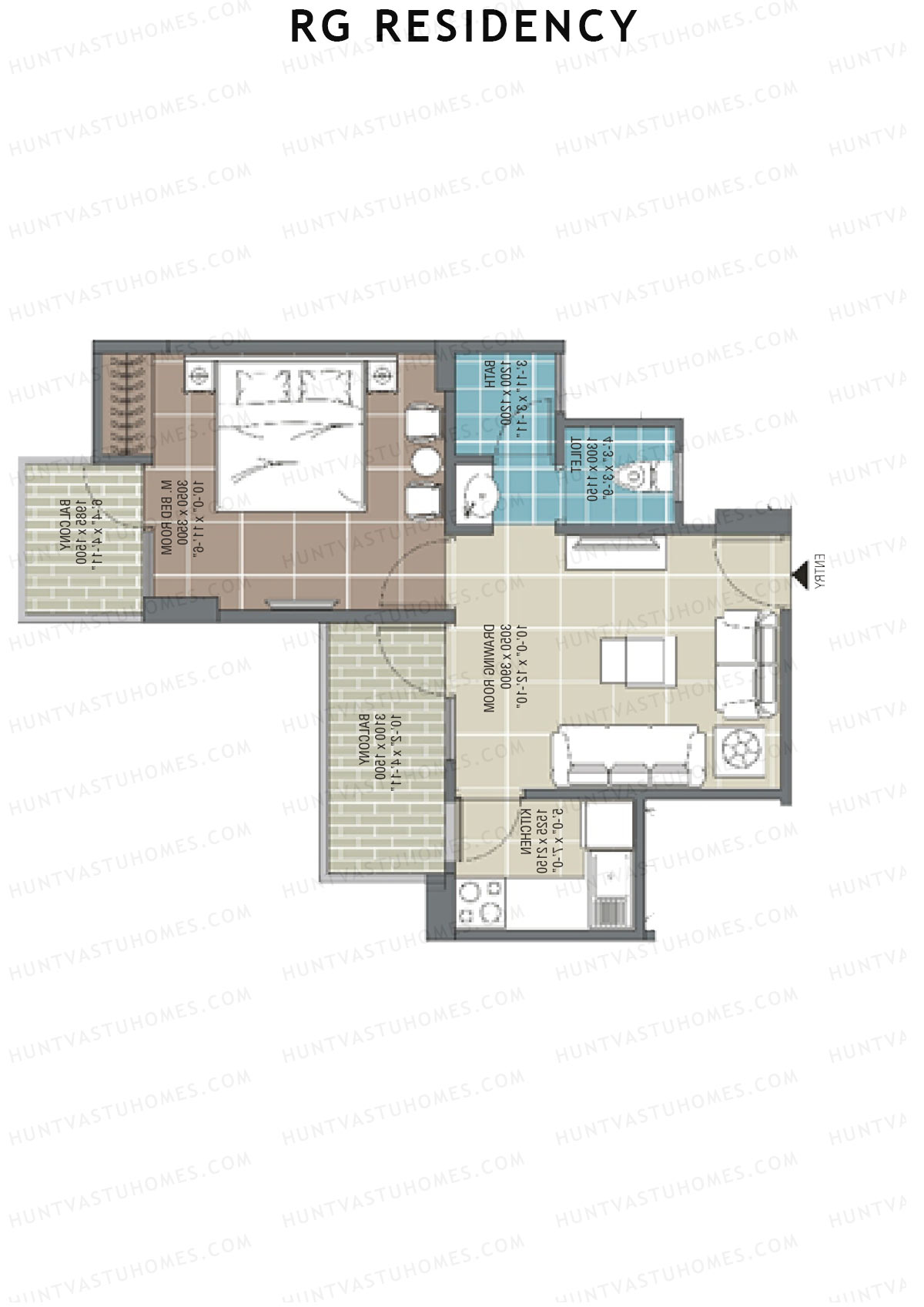 RG Residency Tower K Unit 1 (Type 7) Floor Plan