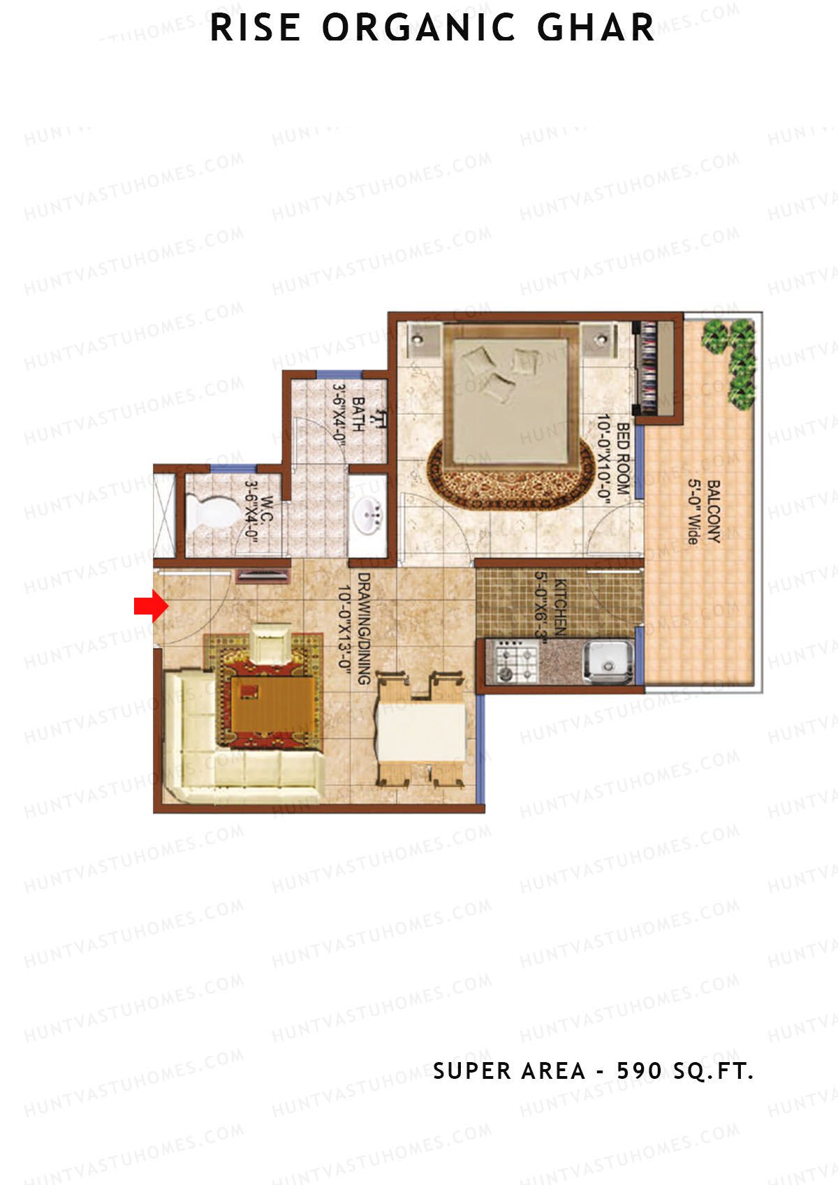 Rise Organic Ghar Tower 3 Unit 6, 11 Floor Plan