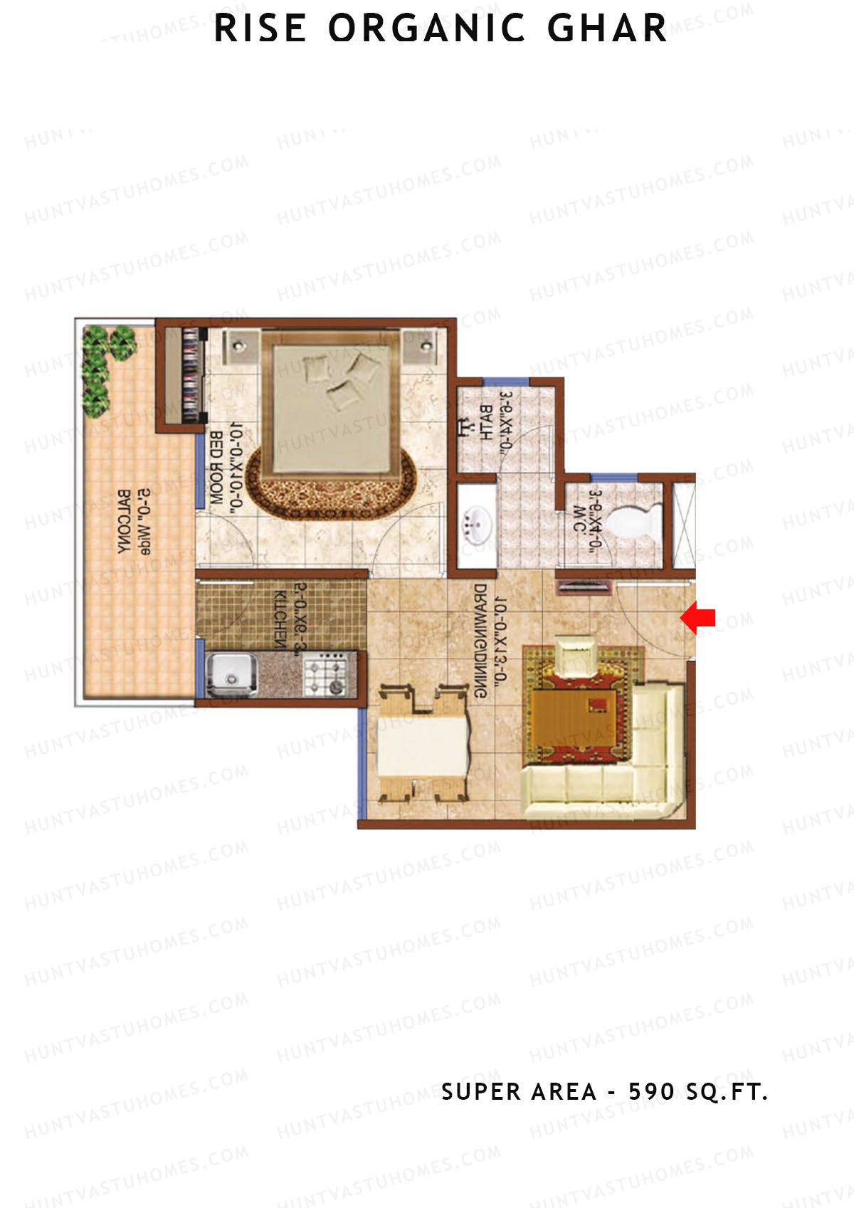 Rise Organic Ghar Tower 3 Unit 8, 12 Floor Plan