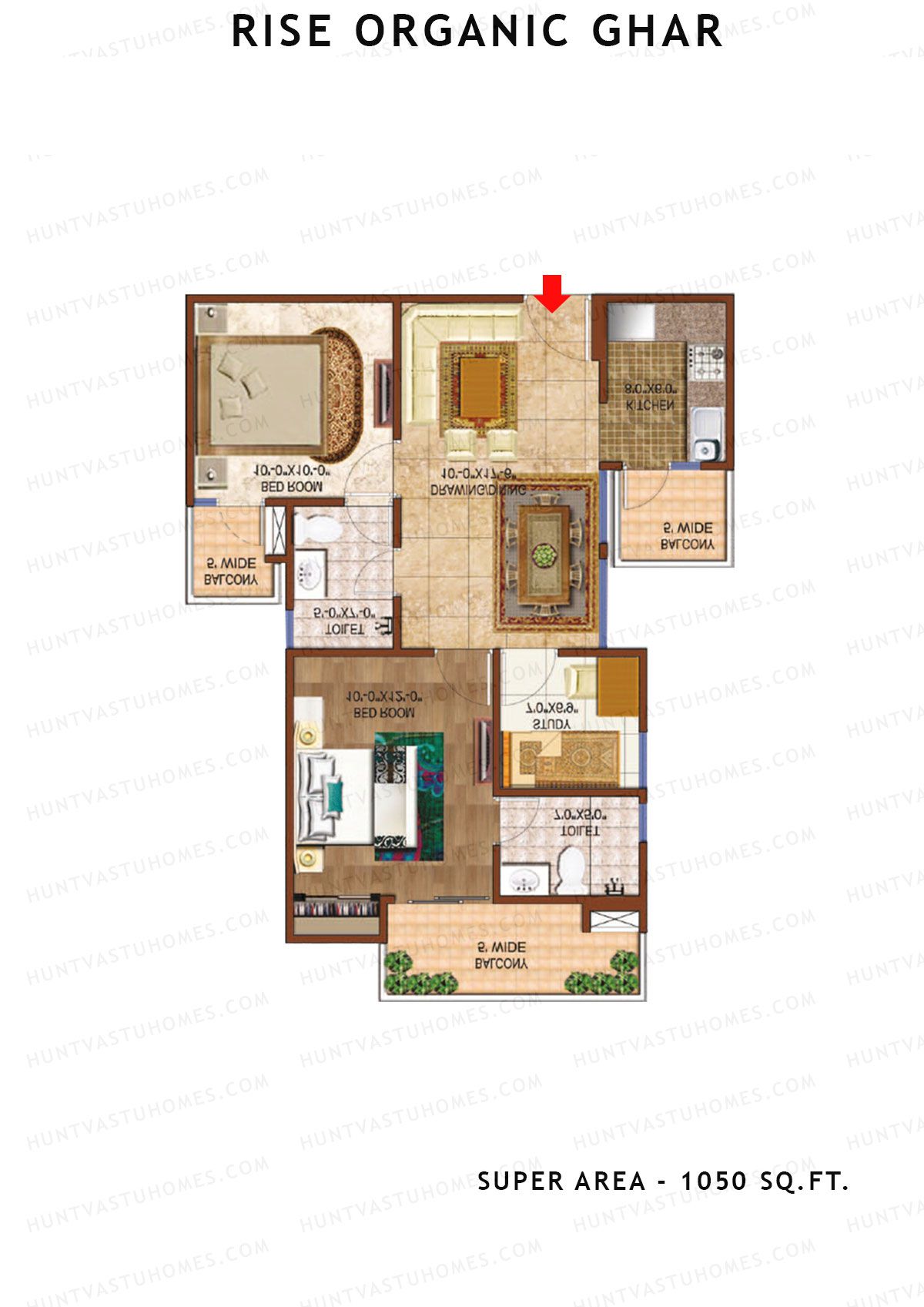 Rise Organic Ghar Tower 2 Unit 1 Floor Plan