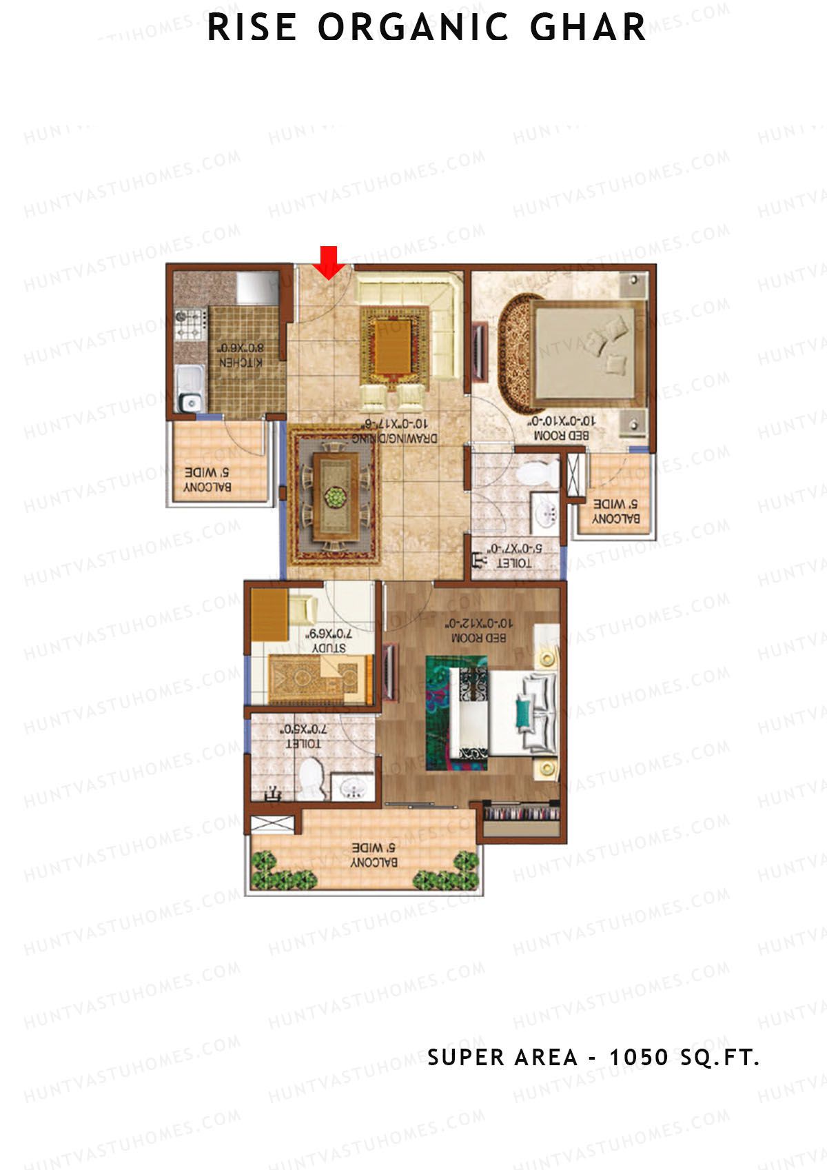 Rise Organic Ghar Tower 2 Unit 3 Floor Plan