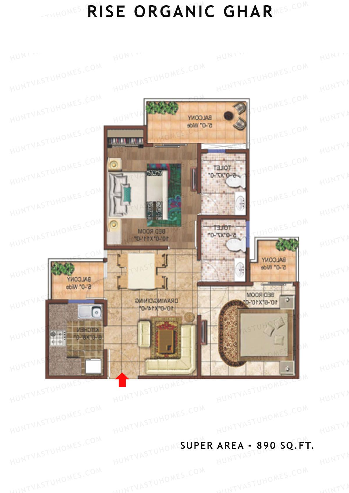 Rise Organic Ghar Tower 2 Unit 4, 6 Floor Plan
