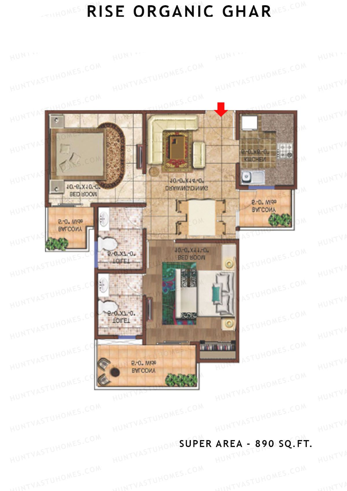 Rise Organic Ghar Tower 2 Unit 5 Floor Plan