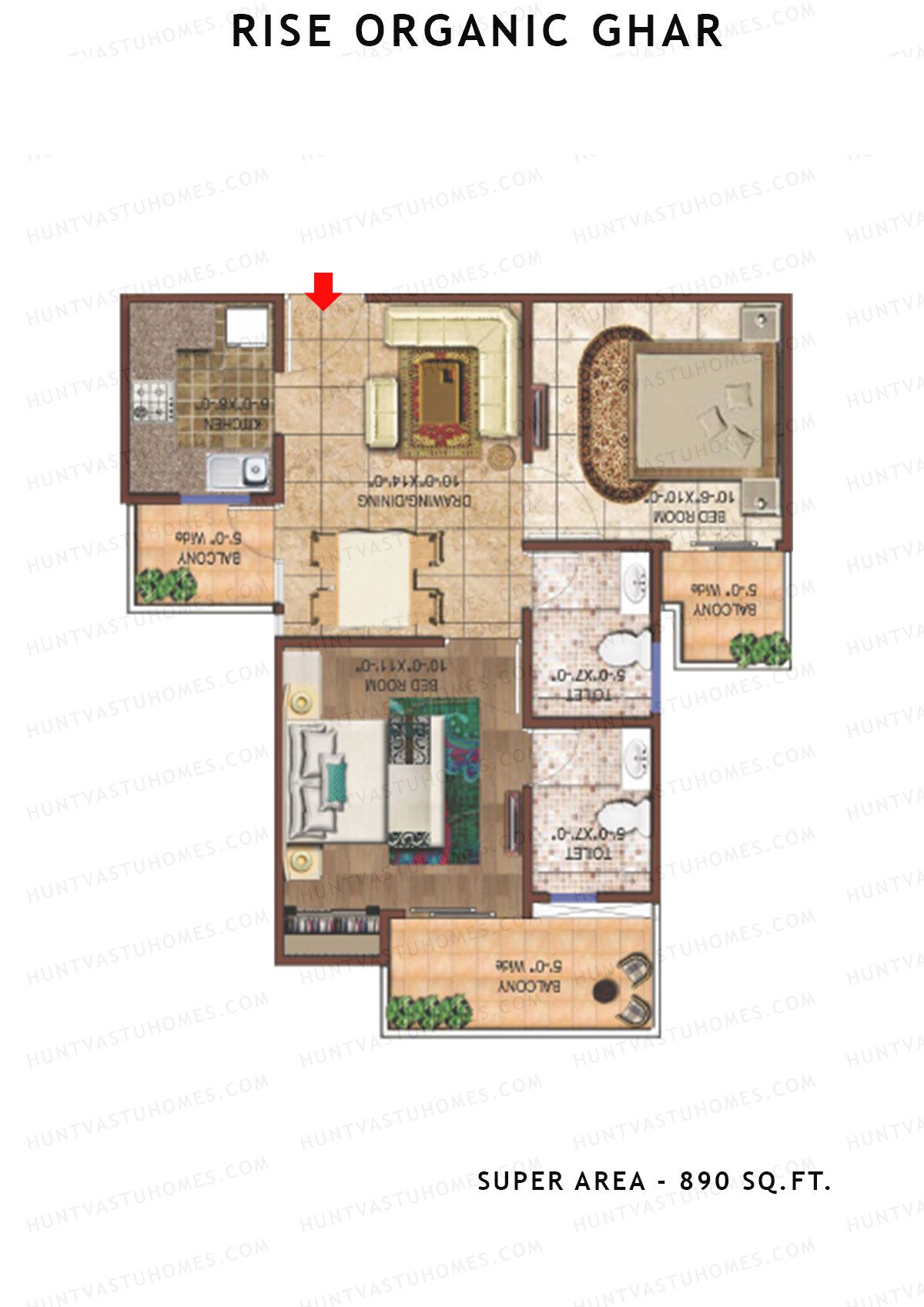 Rise Organic Ghar Tower 2 Unit 7 Floor Plan
