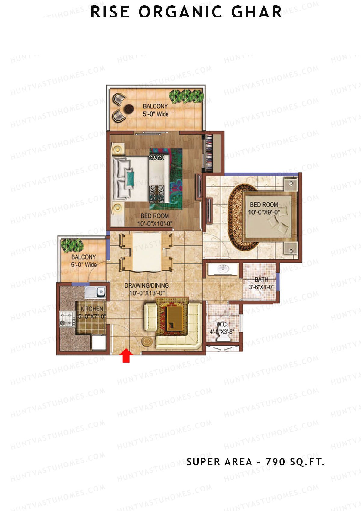 Rise Organic Ghar Tower 4 Unit 5, 9 Floor Plan