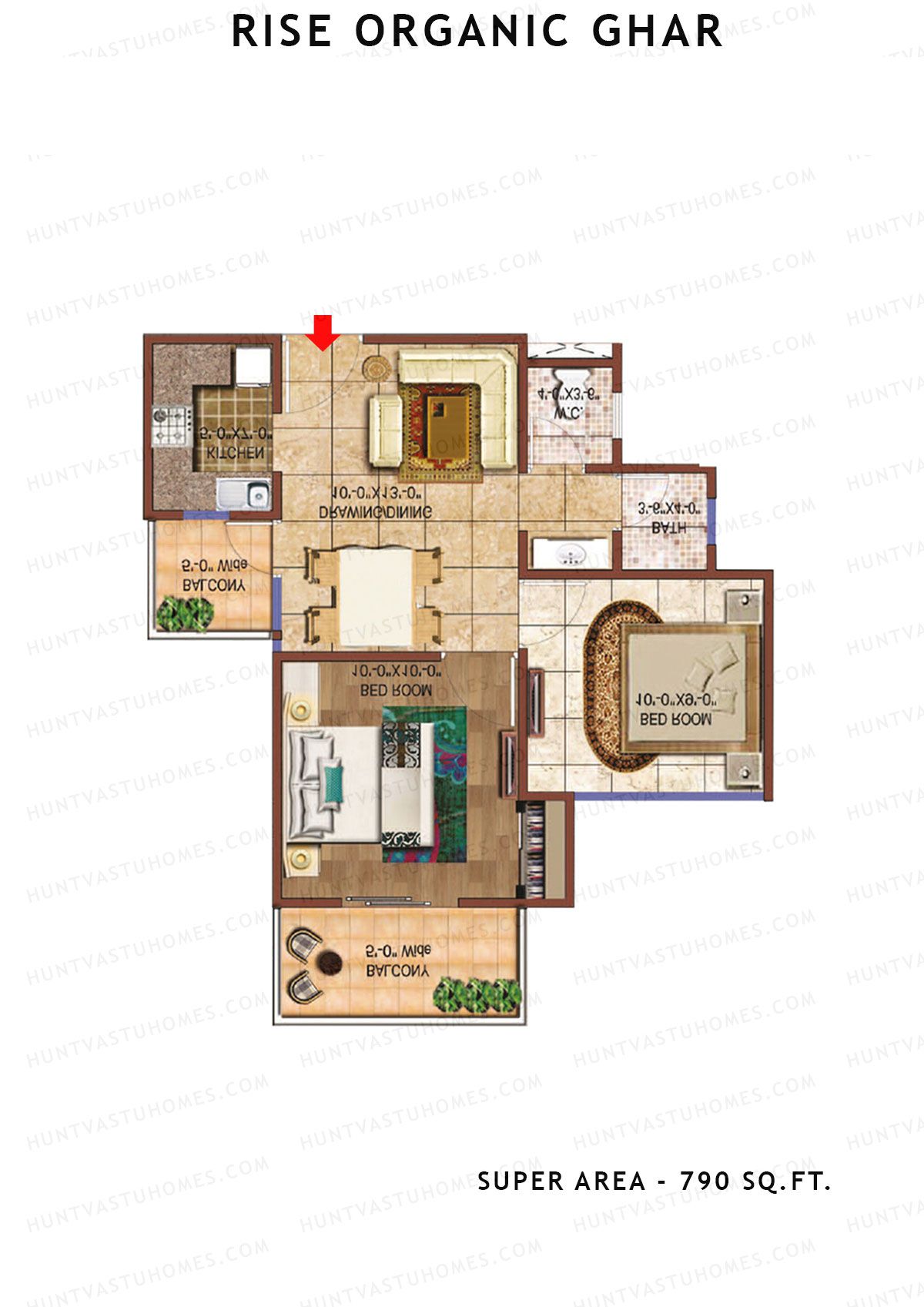 Rise Organic Ghar Tower 4 Unit 8 Floor Plan