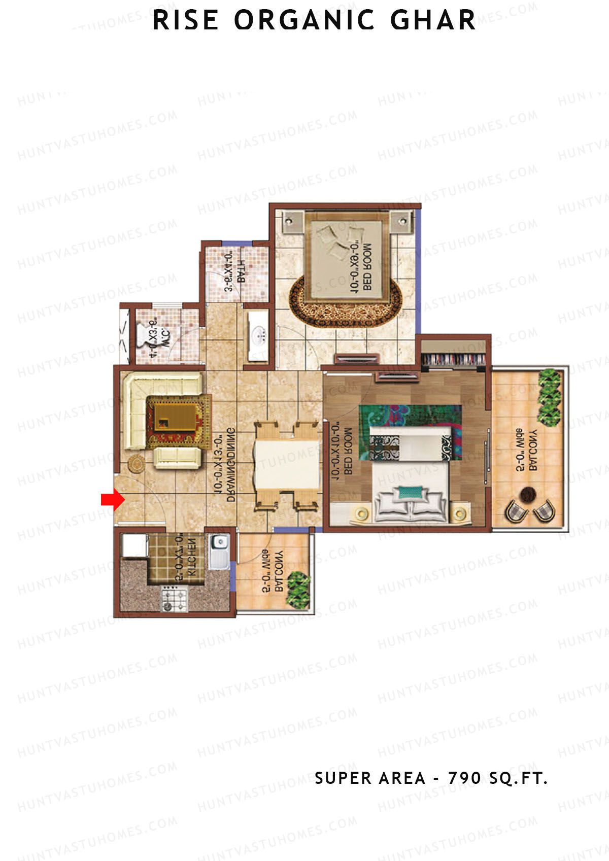 Rise Organic Ghar Tower 5 Unit 2, 6 Floor Plan