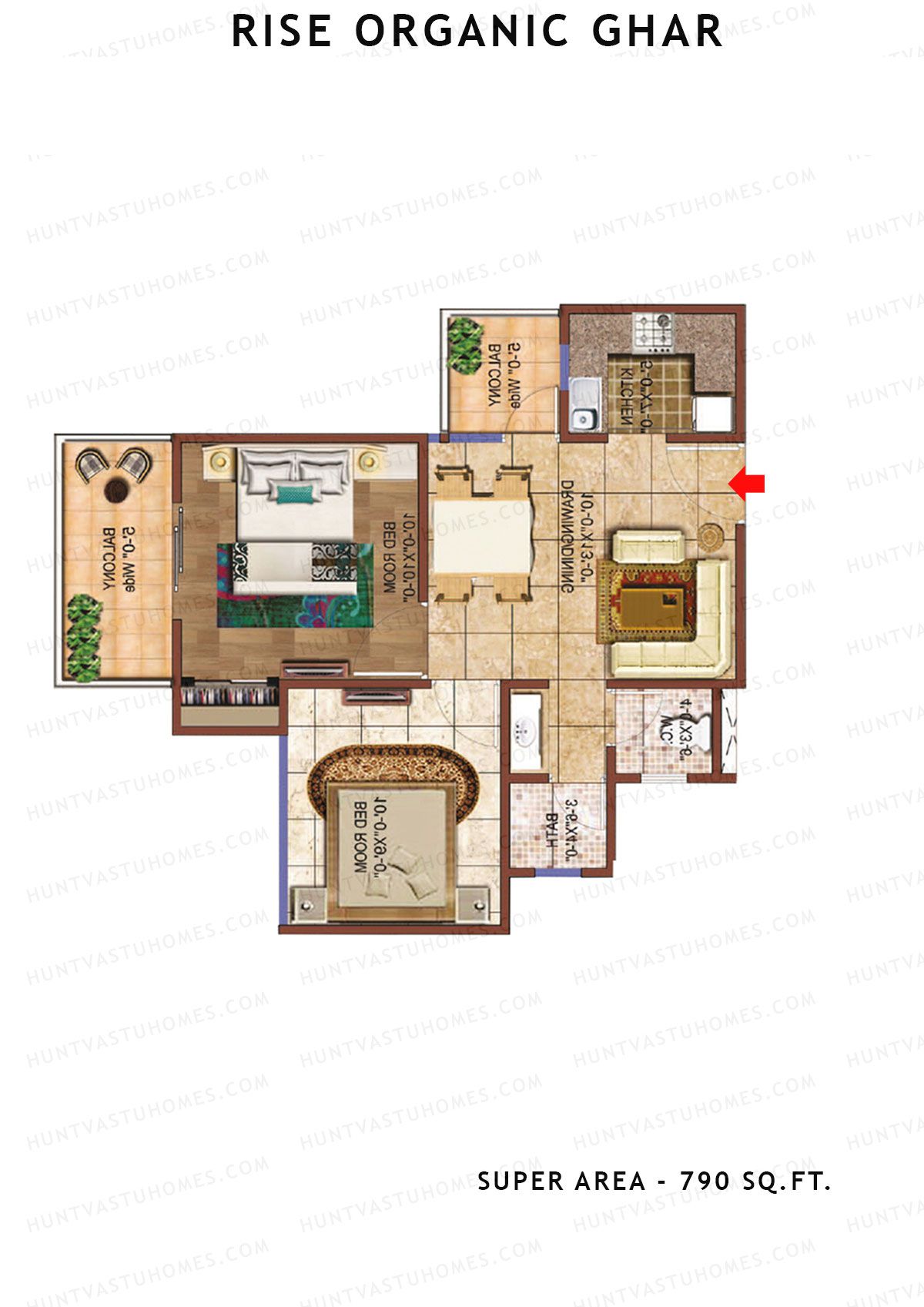 Rise Organic Ghar Tower 5 Unit 3, 7 Floor Plan