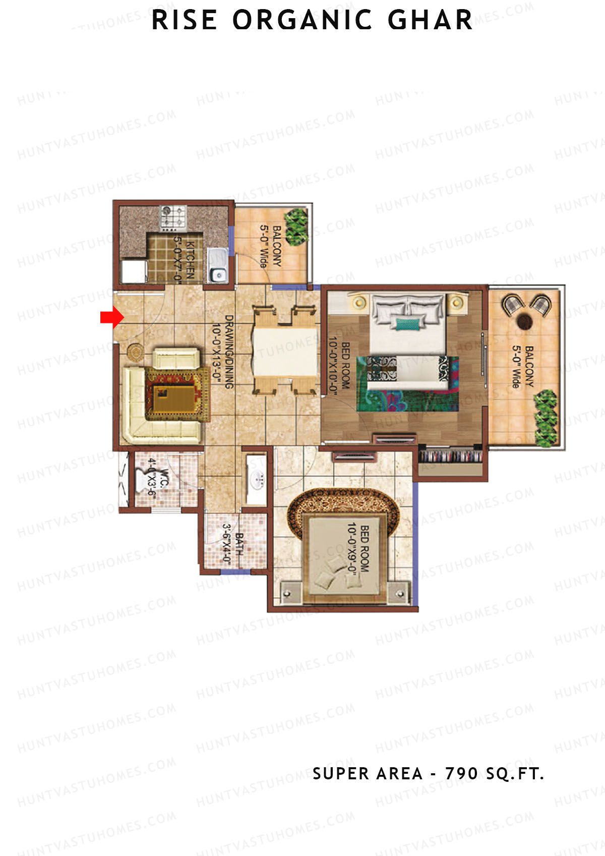Rise Organic Ghar Tower 5 Unit 4, 8 Floor Plan