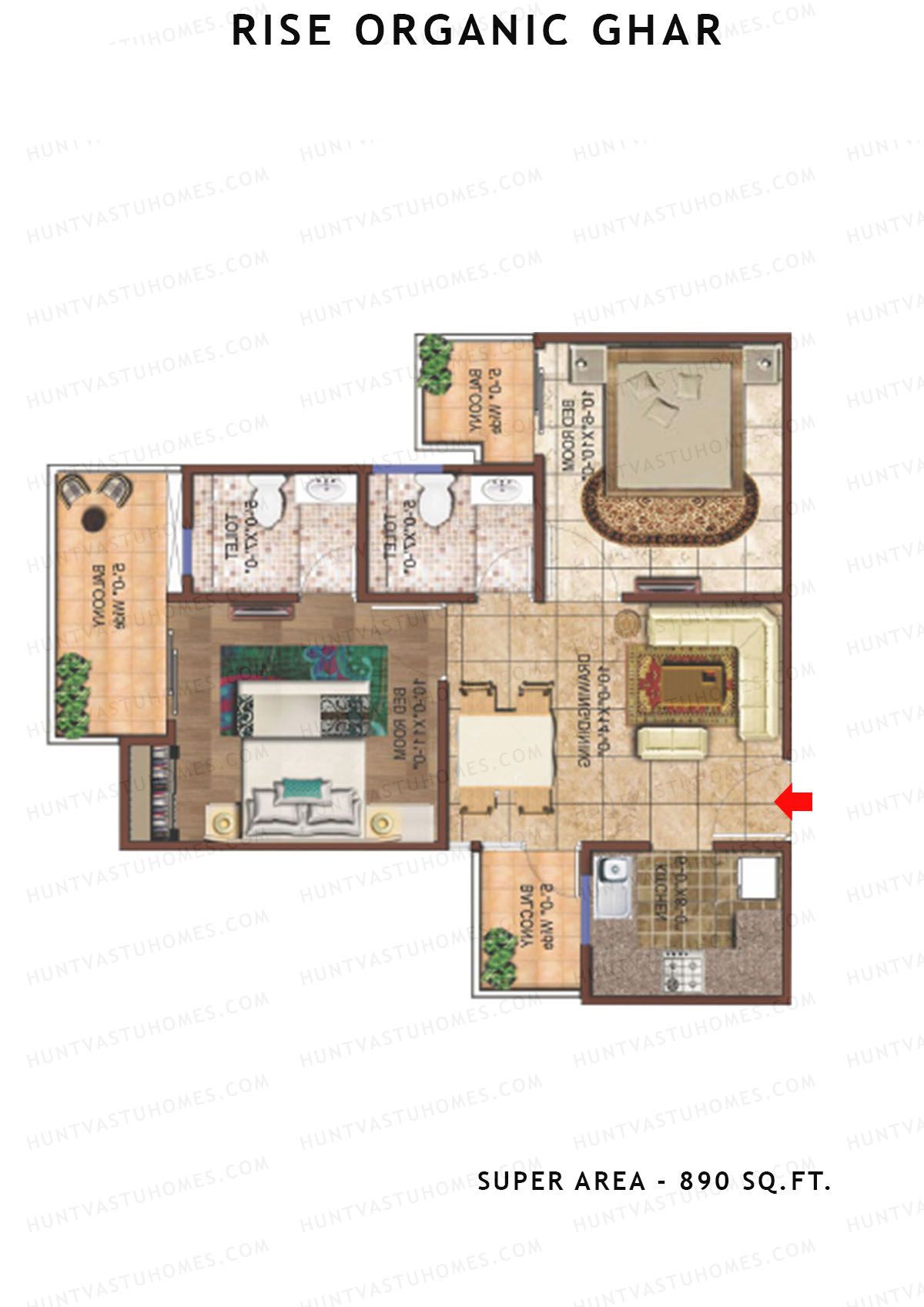 Rise Organic Ghar Tower 6 Unit 4 Floor Plan