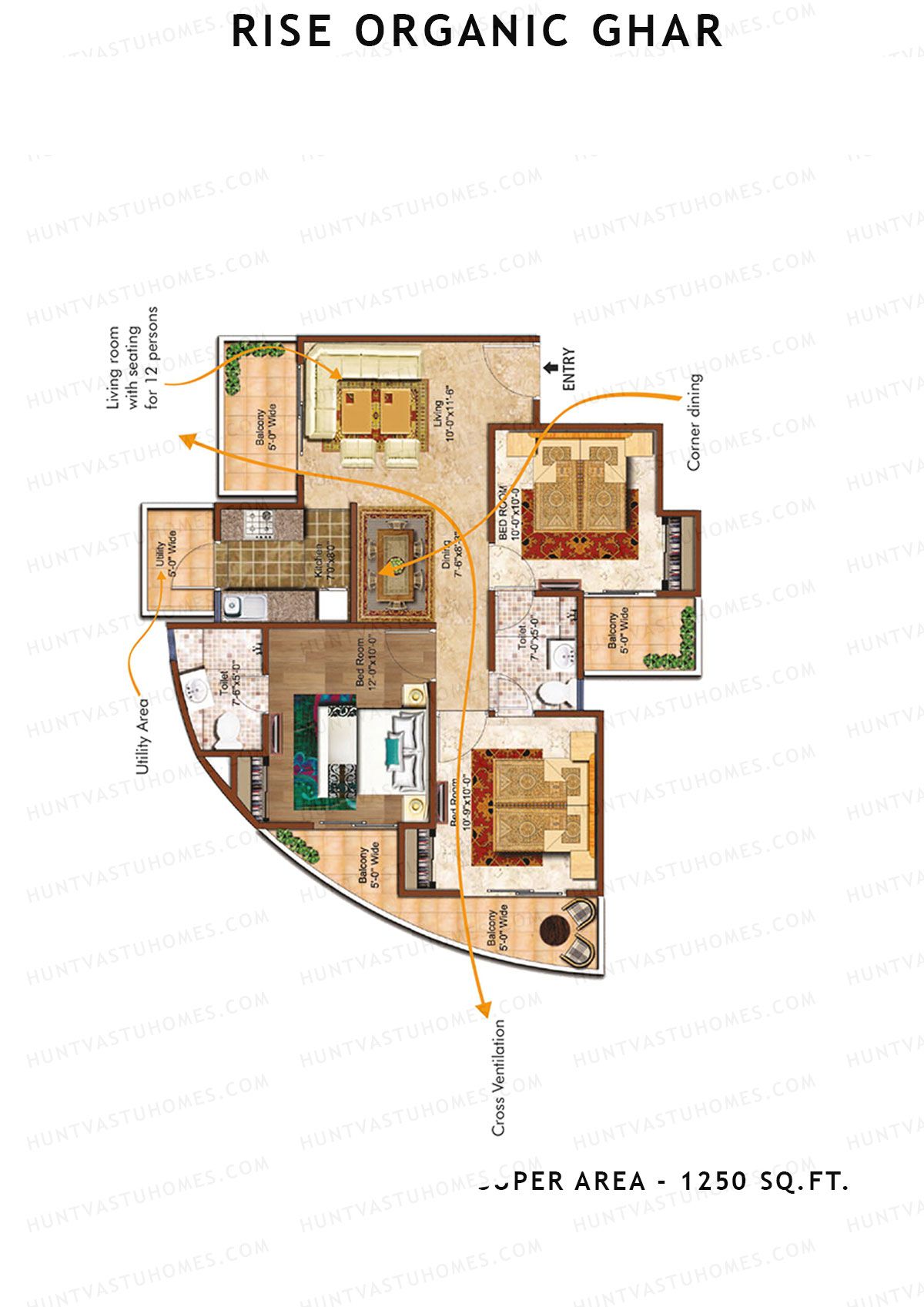 Rise Organic Ghar Tower 6 Unit 1 Floor Plan