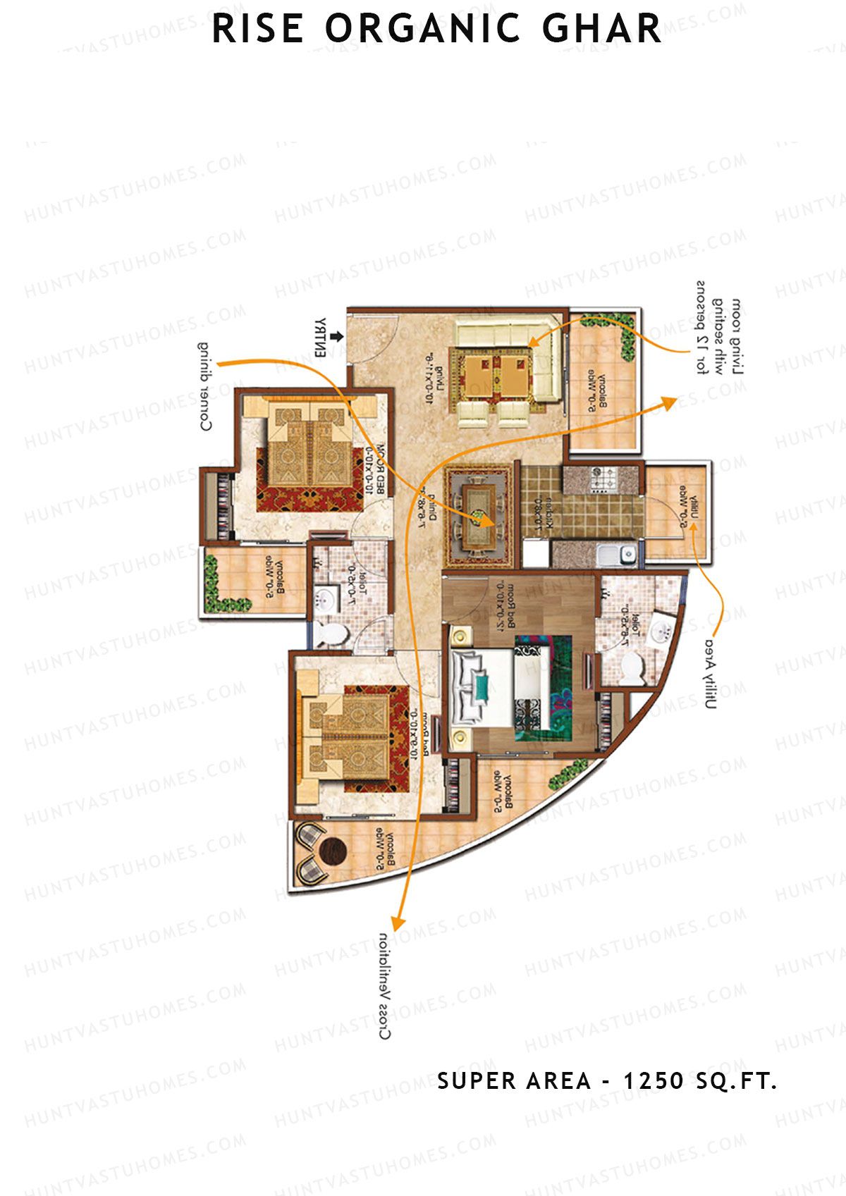 Rise Organic Ghar Tower 6 Unit 2 Floor Plan