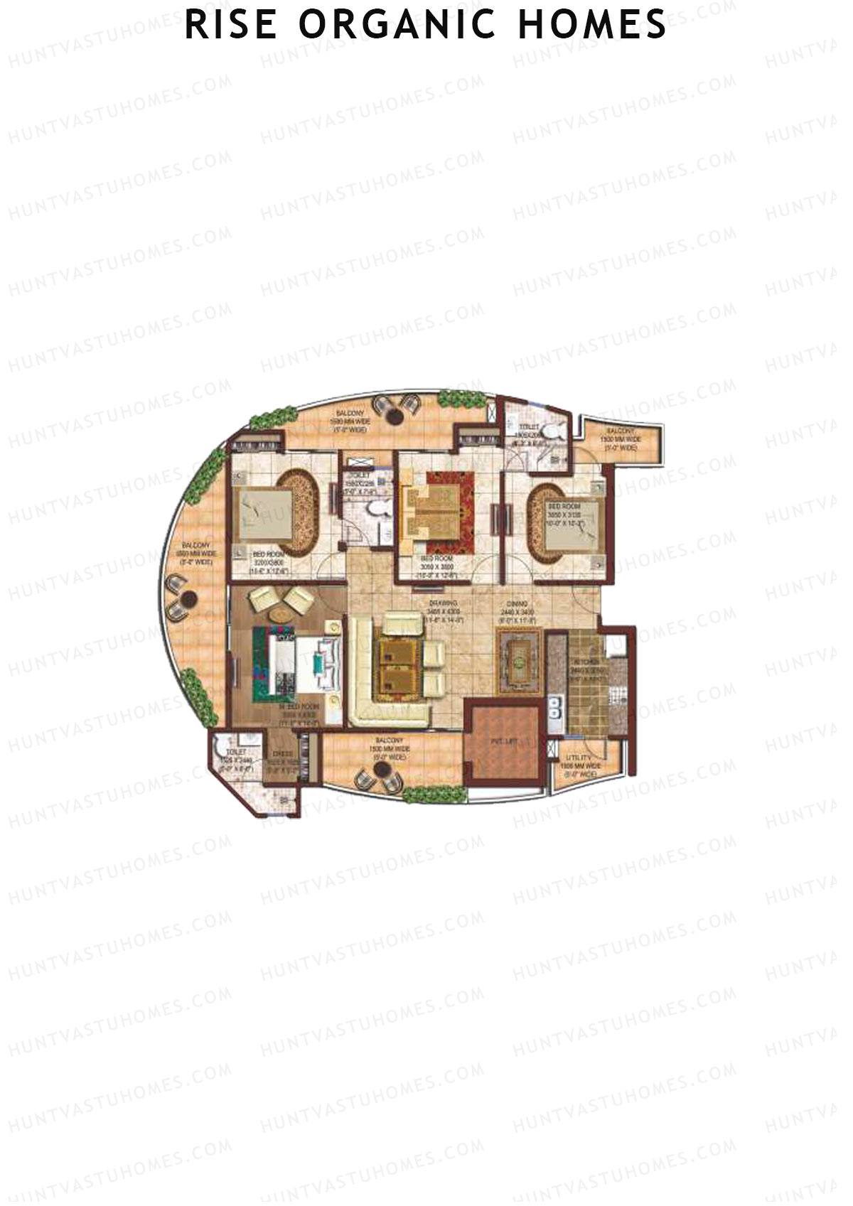 Rise Organic Homes Tower 1 Unit 1 (Type 2) Floor Plan
