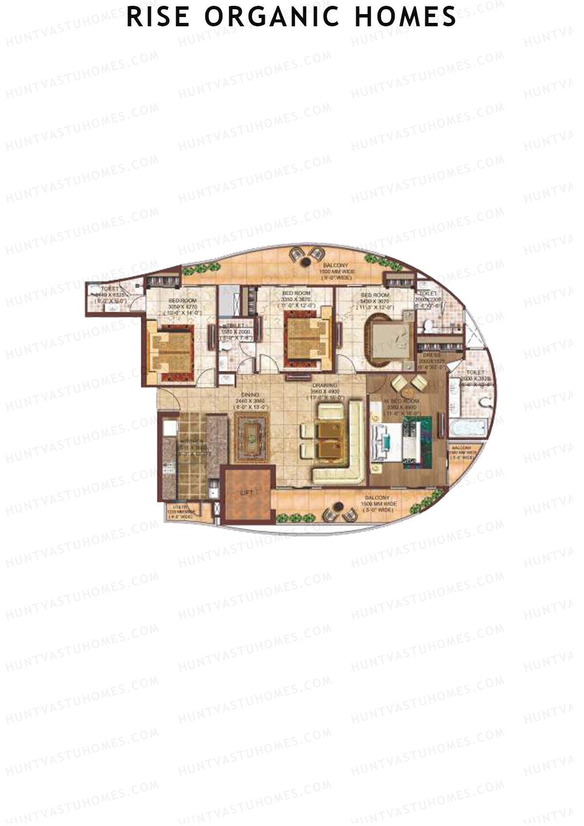 Rise Organic Homes Tower 1 Unit 2 (Type 2) Floor Plan