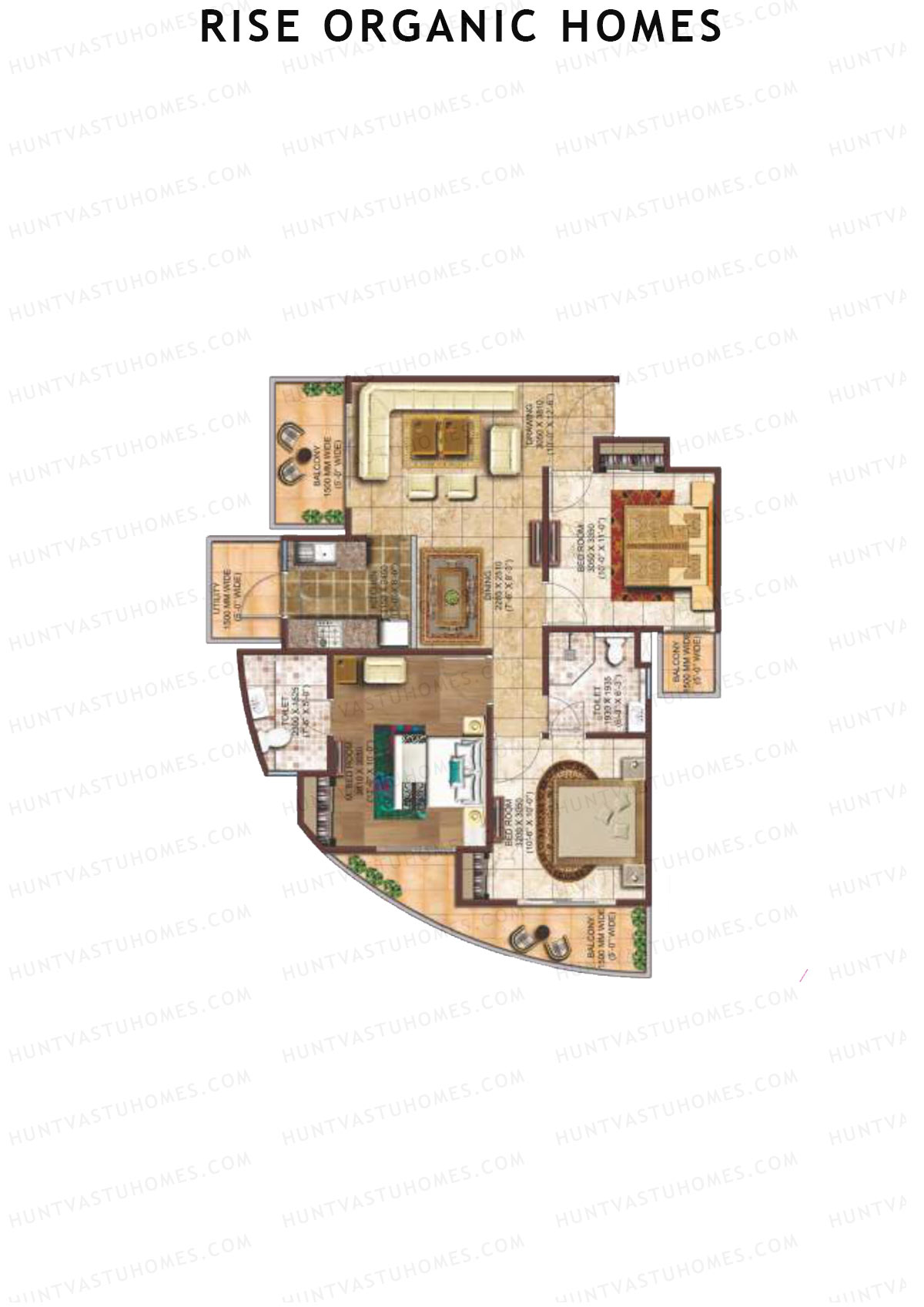 Rise Organic Homes Tower 8 Unit 2 (Type 1) Floor Plan