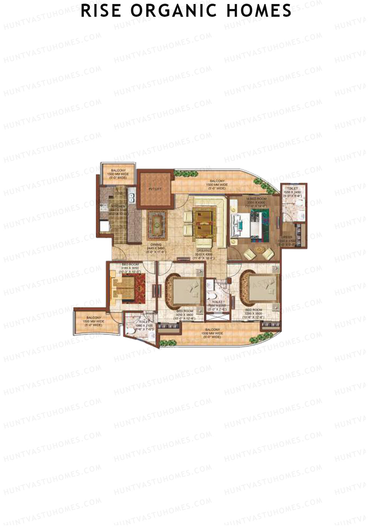 Rise Organic Homes Tower 9 Unit 2 (Type 1) Floor Plan