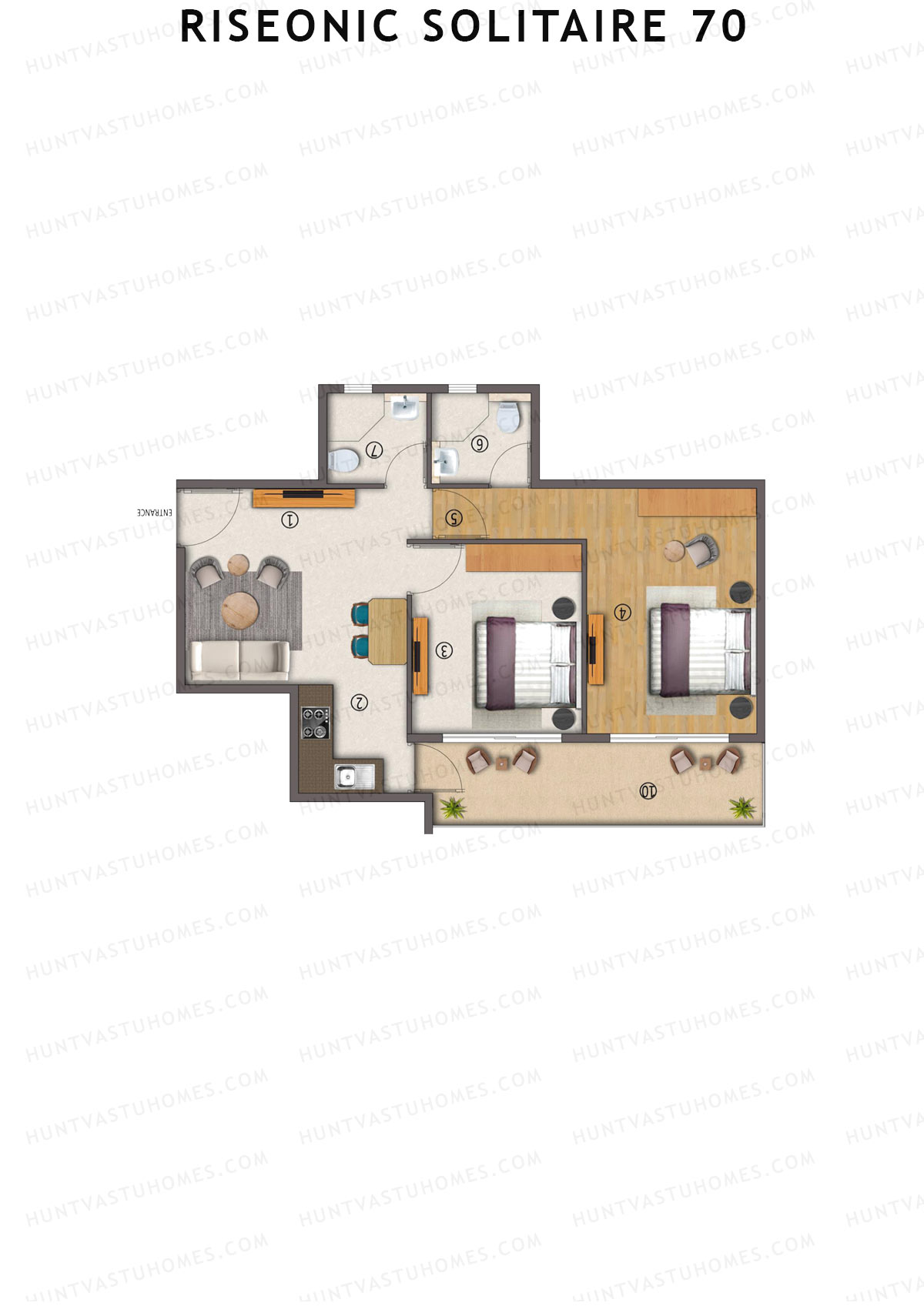 Riseonic Solitaire 70 Tower 1 Unit 4 (Type 3) Floor Plan