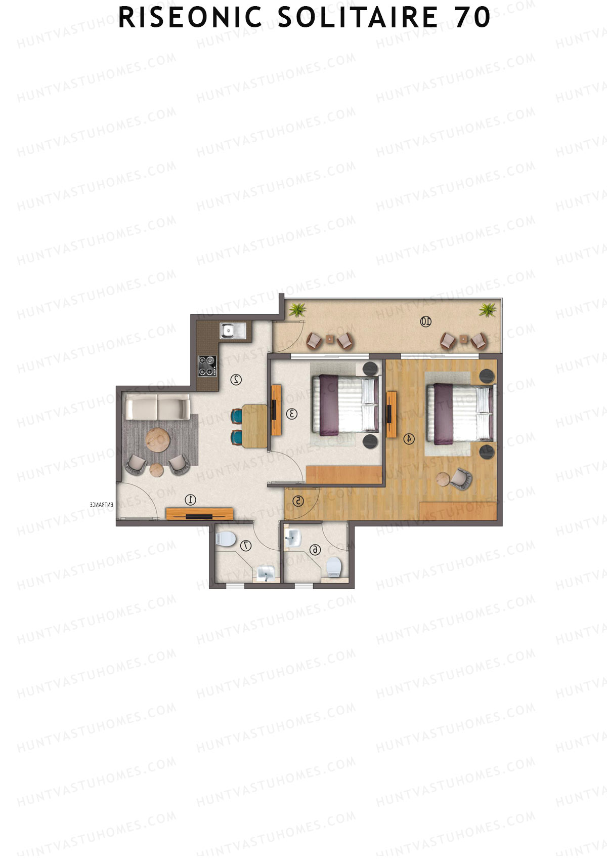 Riseonic Solitaire 70 Tower 2 Unit 3 (Type 3) Floor Plan