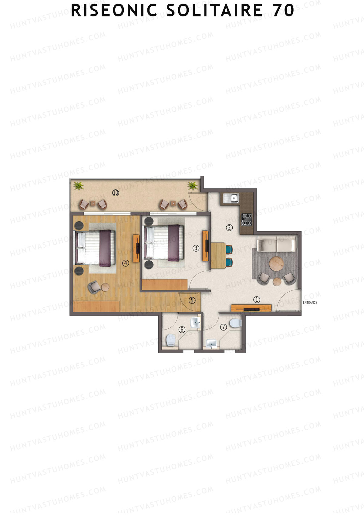 Riseonic Solitaire 70 Tower 4 Unit 8 (Type 3) Floor Plan