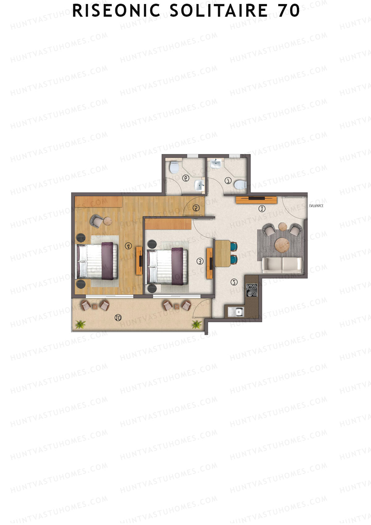 Riseonic Solitaire 70 Tower 6 Unit 7 (Type 3) Floor Plan