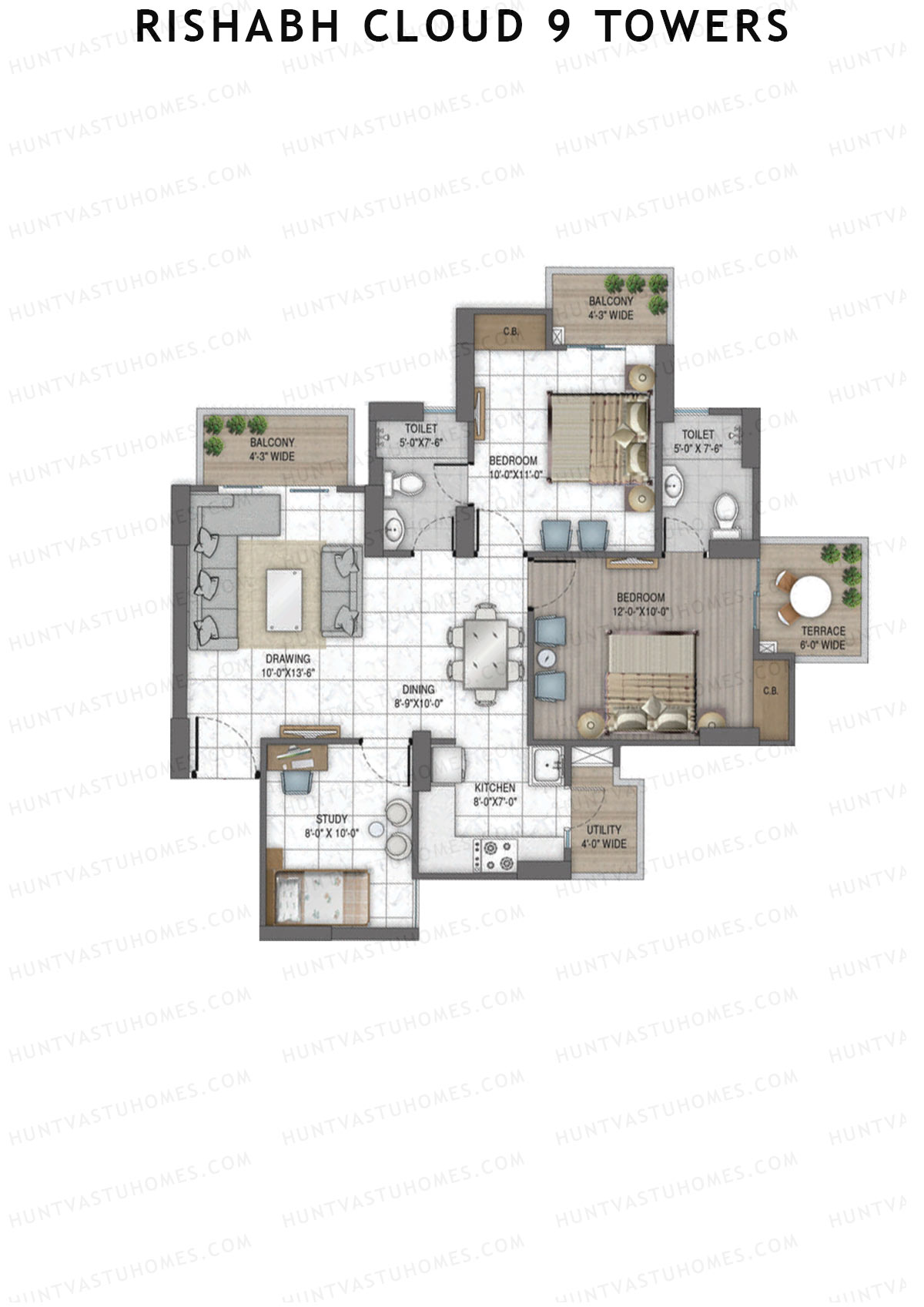 Rishabh Cloud 9 Towers Tower A Unit 1 Floor Plan