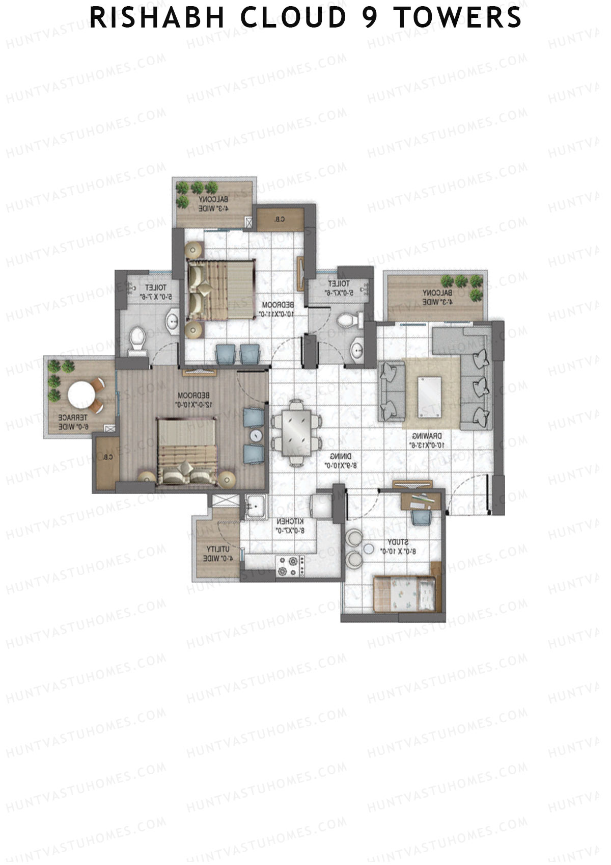 Rishabh Cloud 9 Towers Tower A Unit 2 Floor Plan