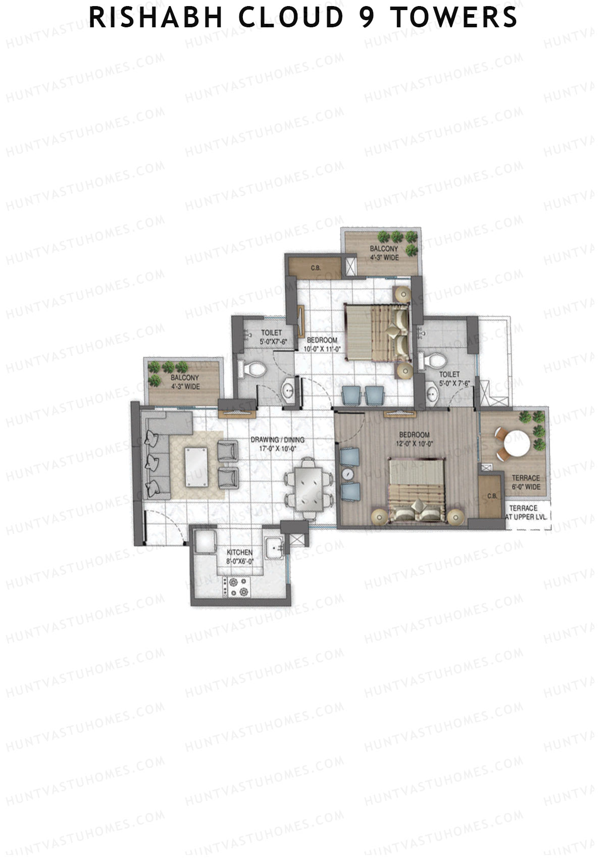 Rishabh Cloud 9 Towers Tower B Unit 1 Floor Plan