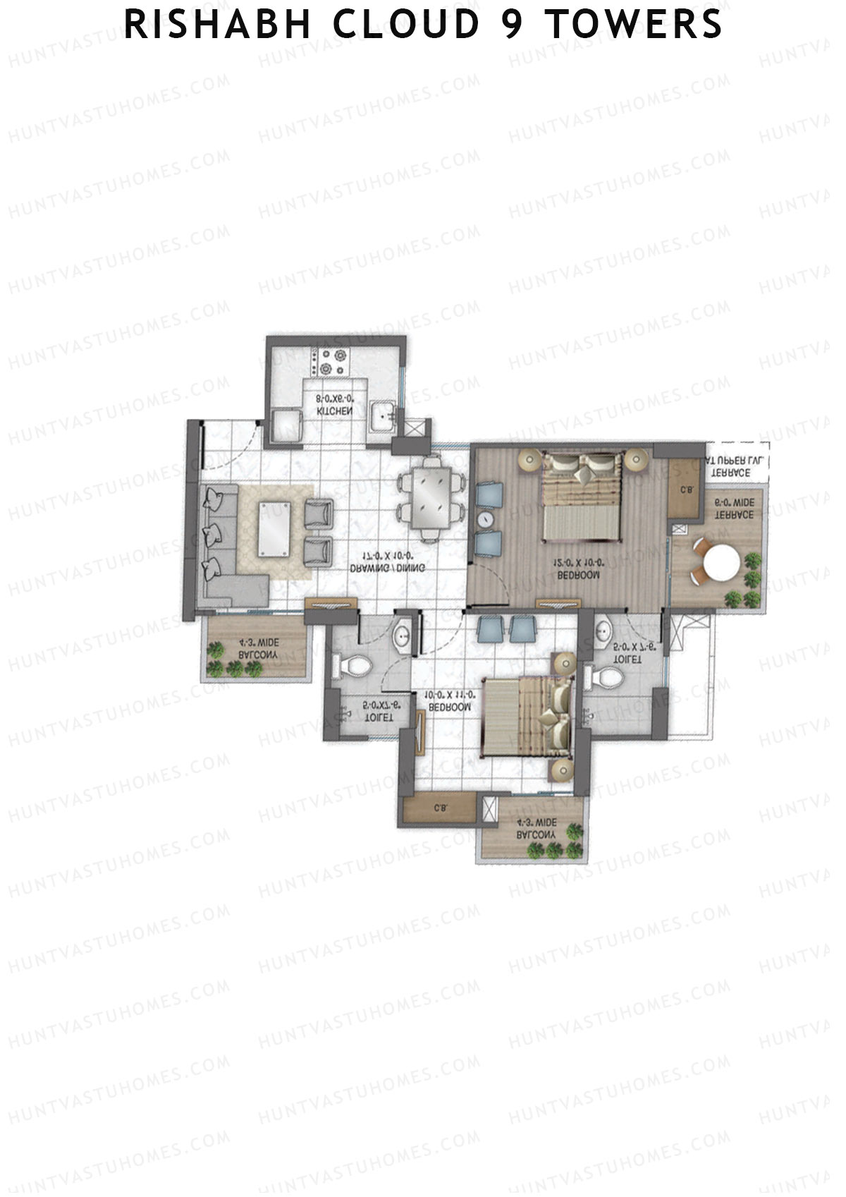 Rishabh Cloud 9 Towers Tower B Unit 2 Floor Plan