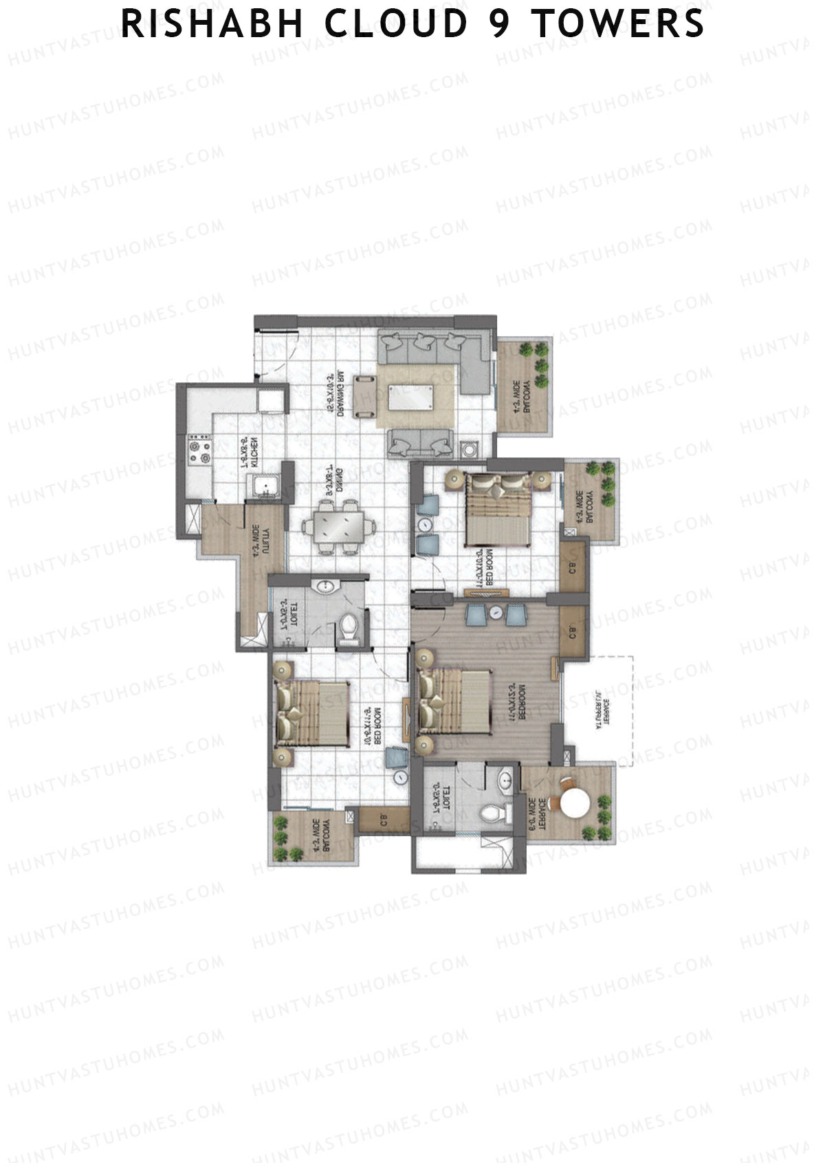 Rishabh Cloud 9 Towers Tower D Unit 2 Floor Plan