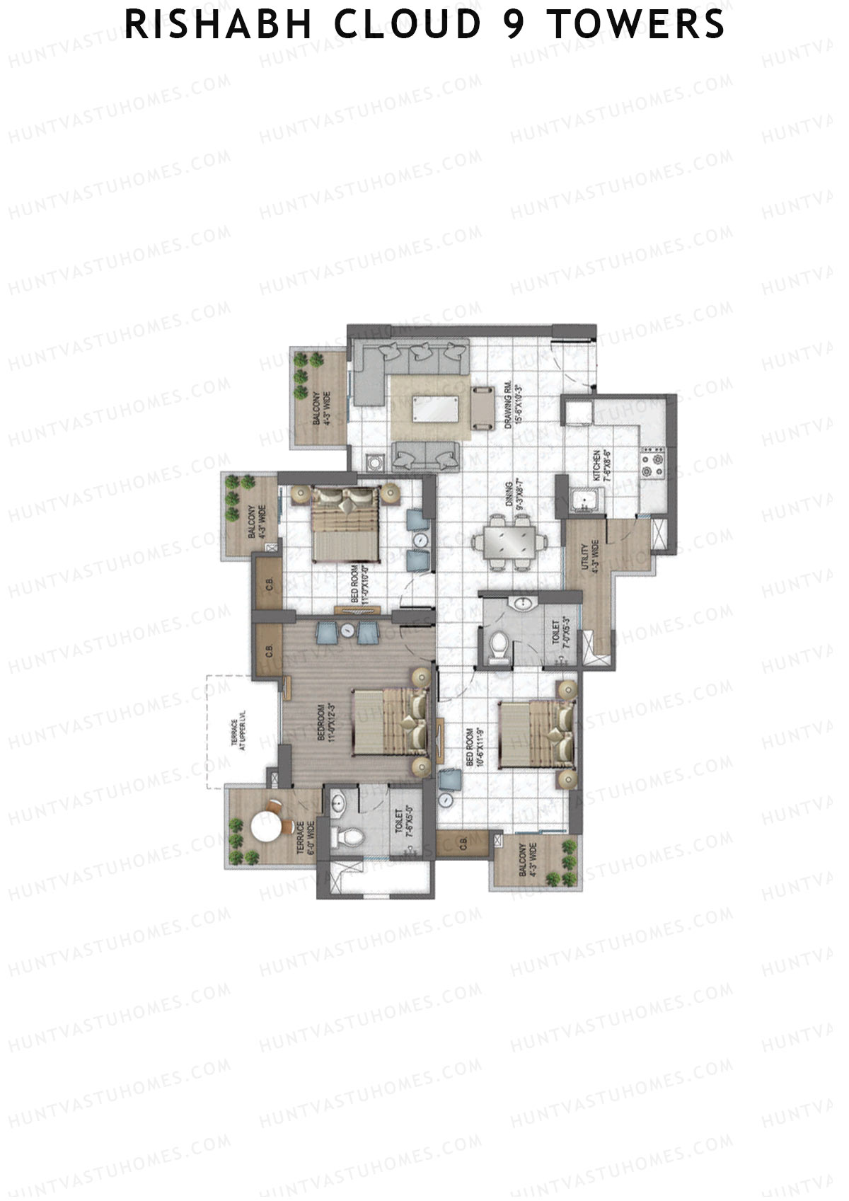 Rishabh Cloud 9 Towers Tower E Unit 2 Floor Plan