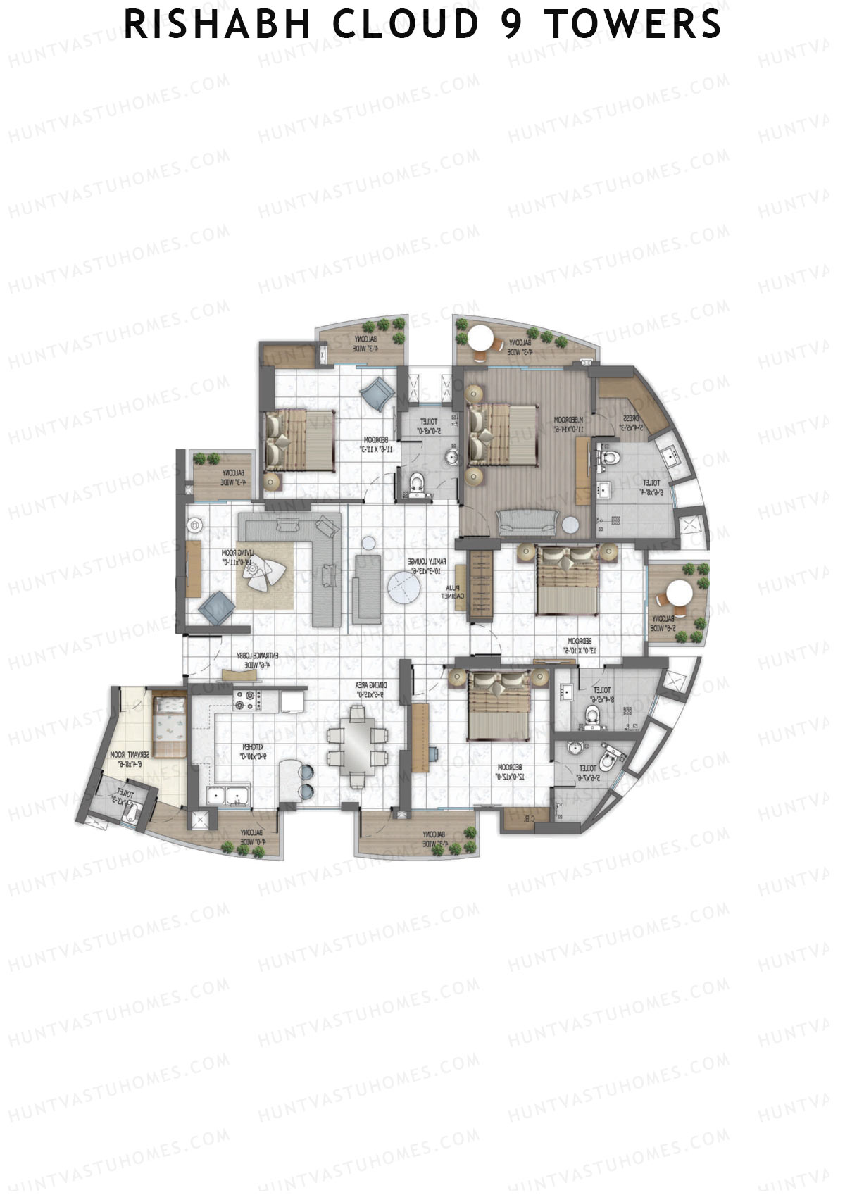 Rishabh Cloud 9 Towers Tower I Unit 2 Floor Plan