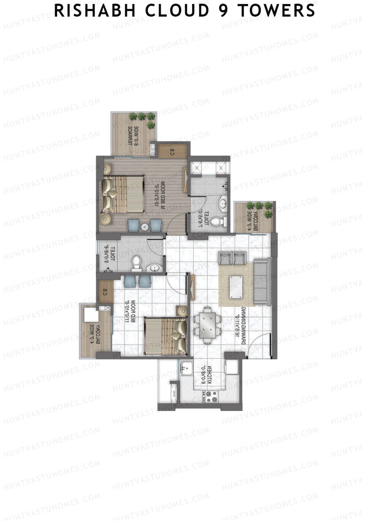 Rishabh Cloud 9 Towers Tower L1 Unit 1 Floor Plan